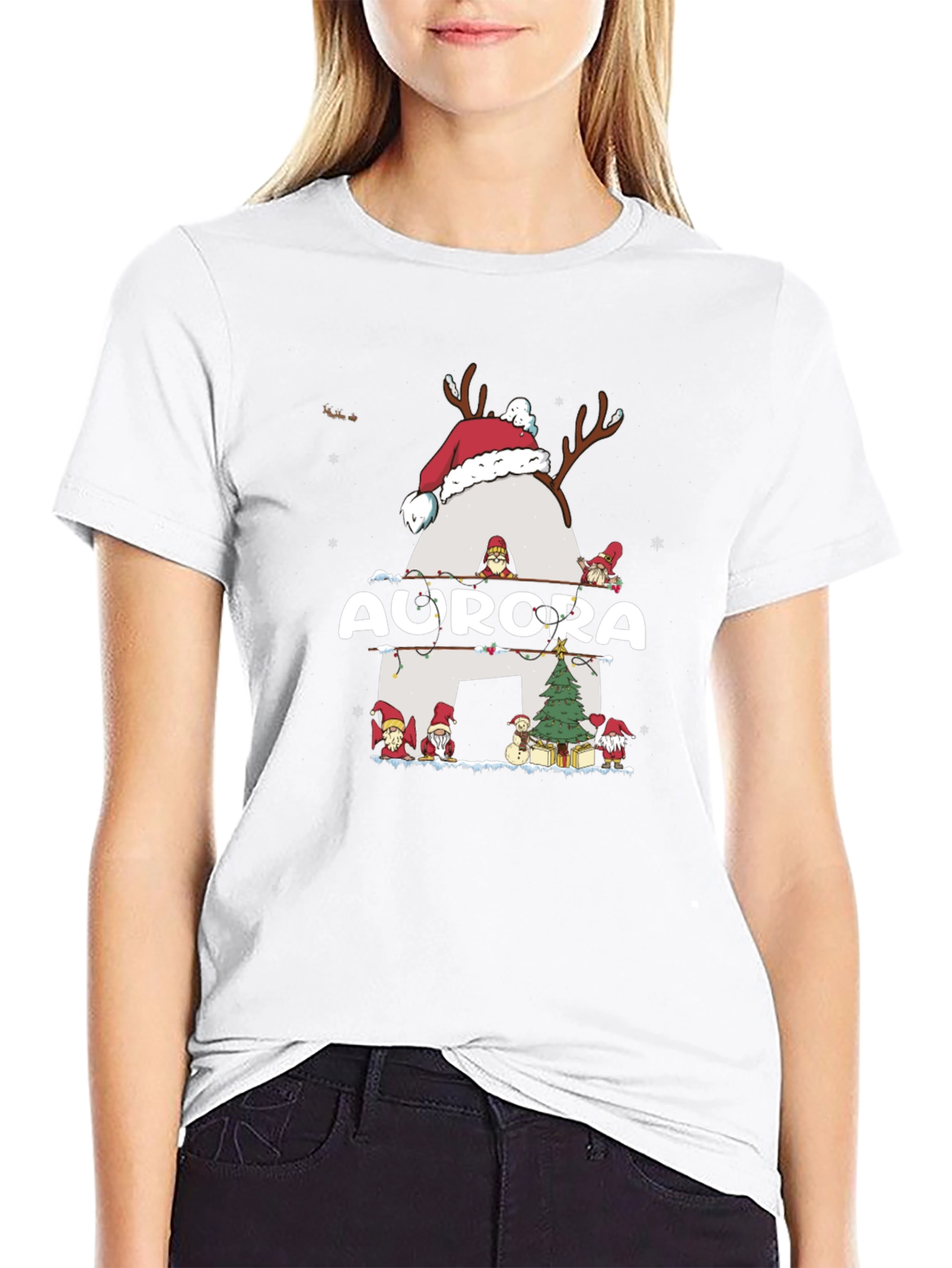 Aurora Christmas Gnome T-Shirt