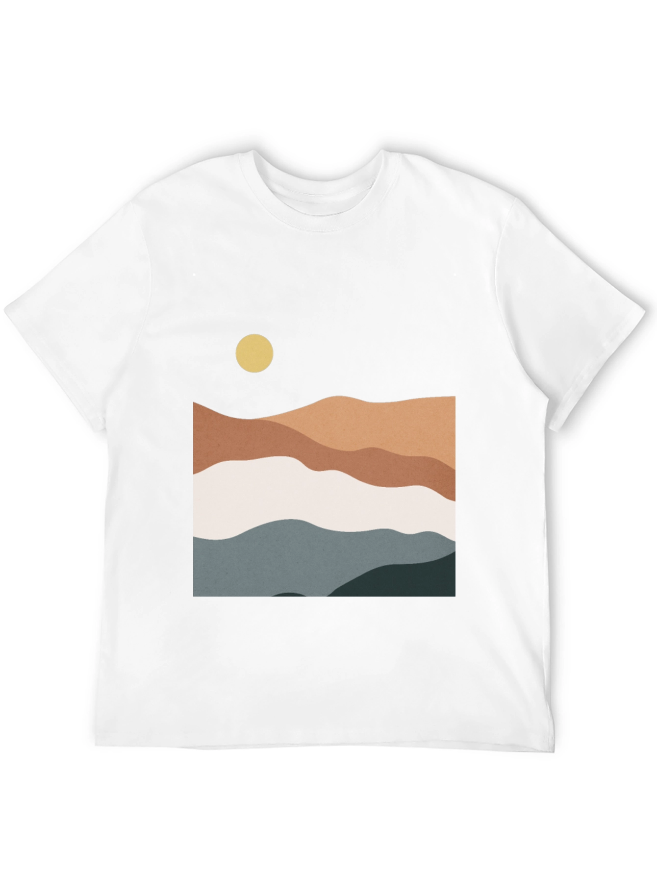 Abstract Landscape Graphic Tee - Modern Style