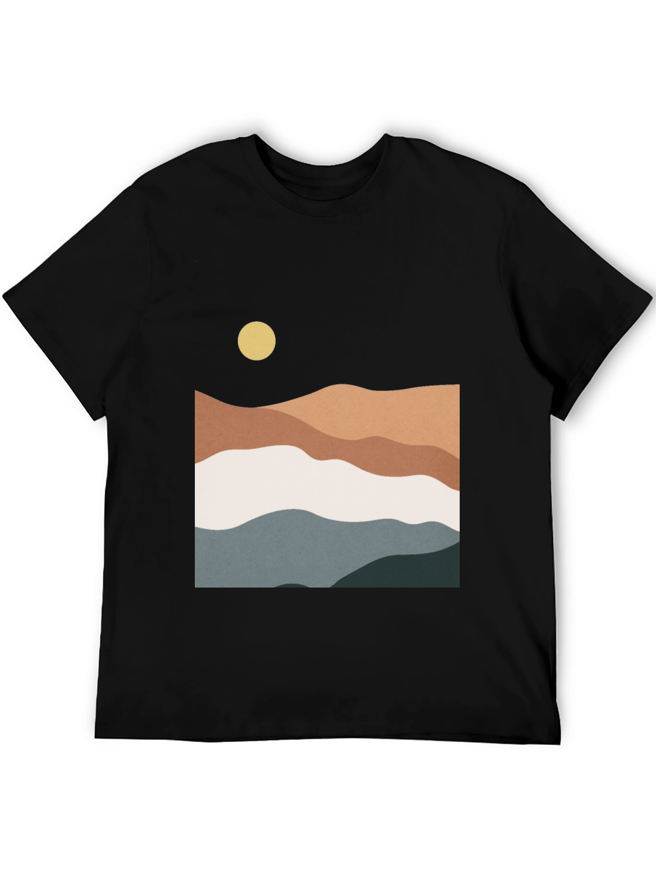 Abstract Landscape Graphic Tee - Modern Style