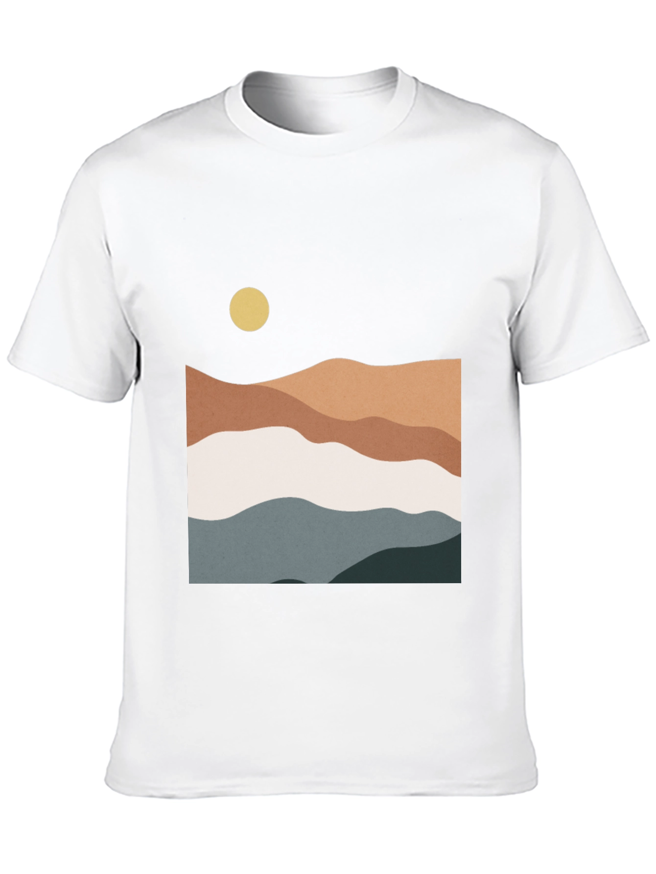 Abstract Landscape Graphic Tee - Modern Style