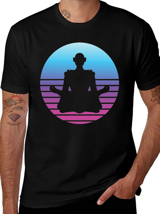 Retro Meditation T-Shirt - Black