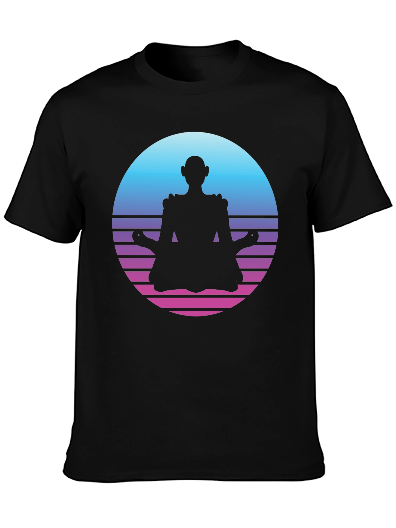 Retro Meditation T-Shirt - Black
