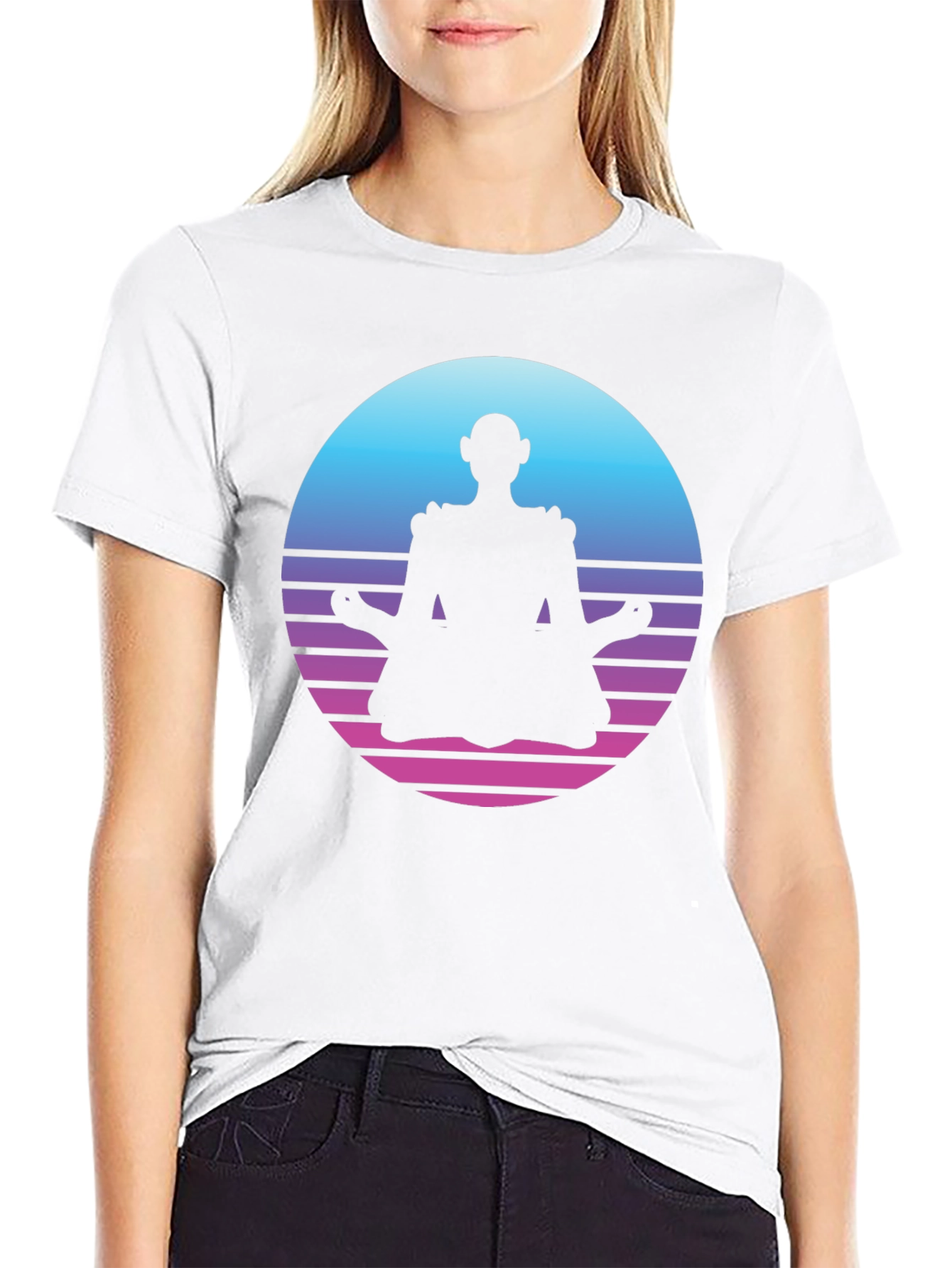 Retro Meditation T-Shirt - Black