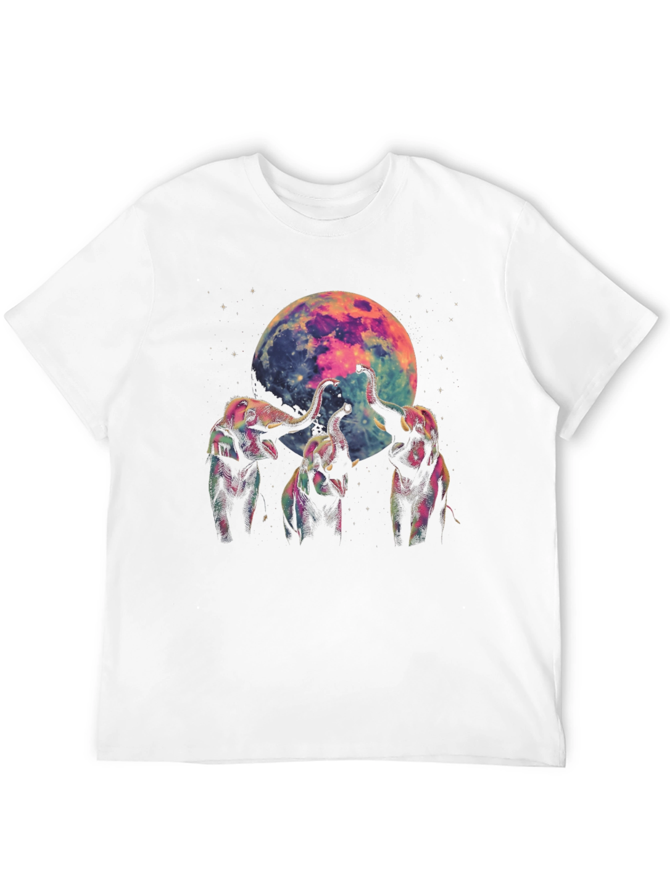 Elephant Moon Graphic Tee - Black Cotton Comfort