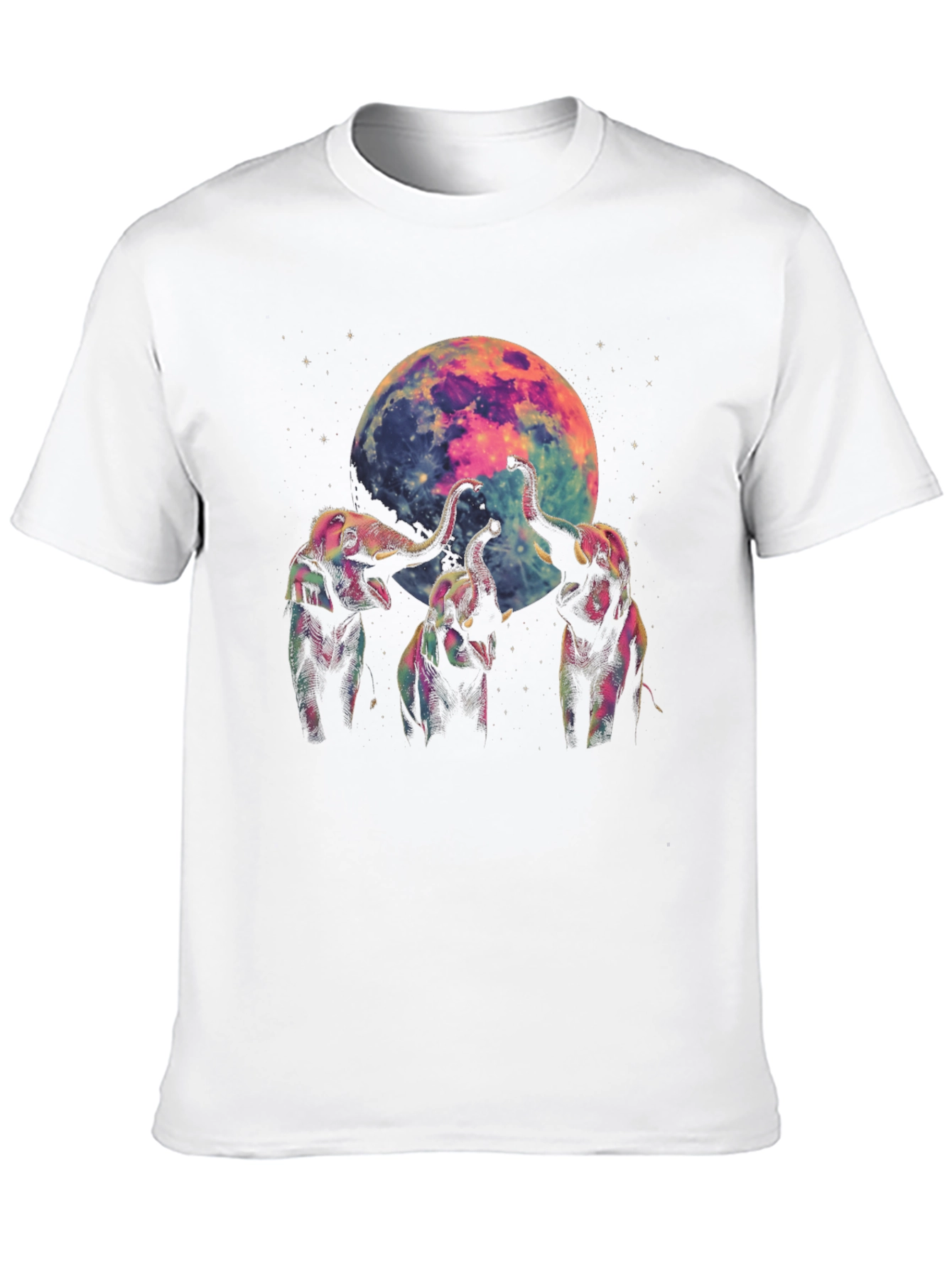 Elephant Moon Graphic Tee - Black Cotton Comfort