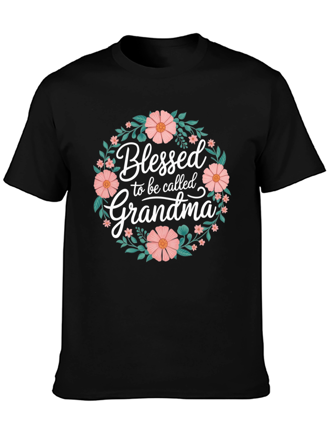 Blessed Grandma Floral Graphic T-Shirt