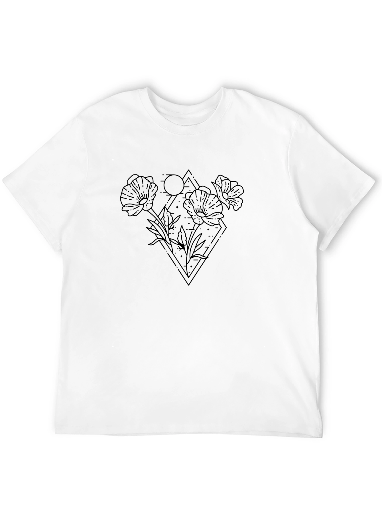 Black Floral Diamond Graphic Tee