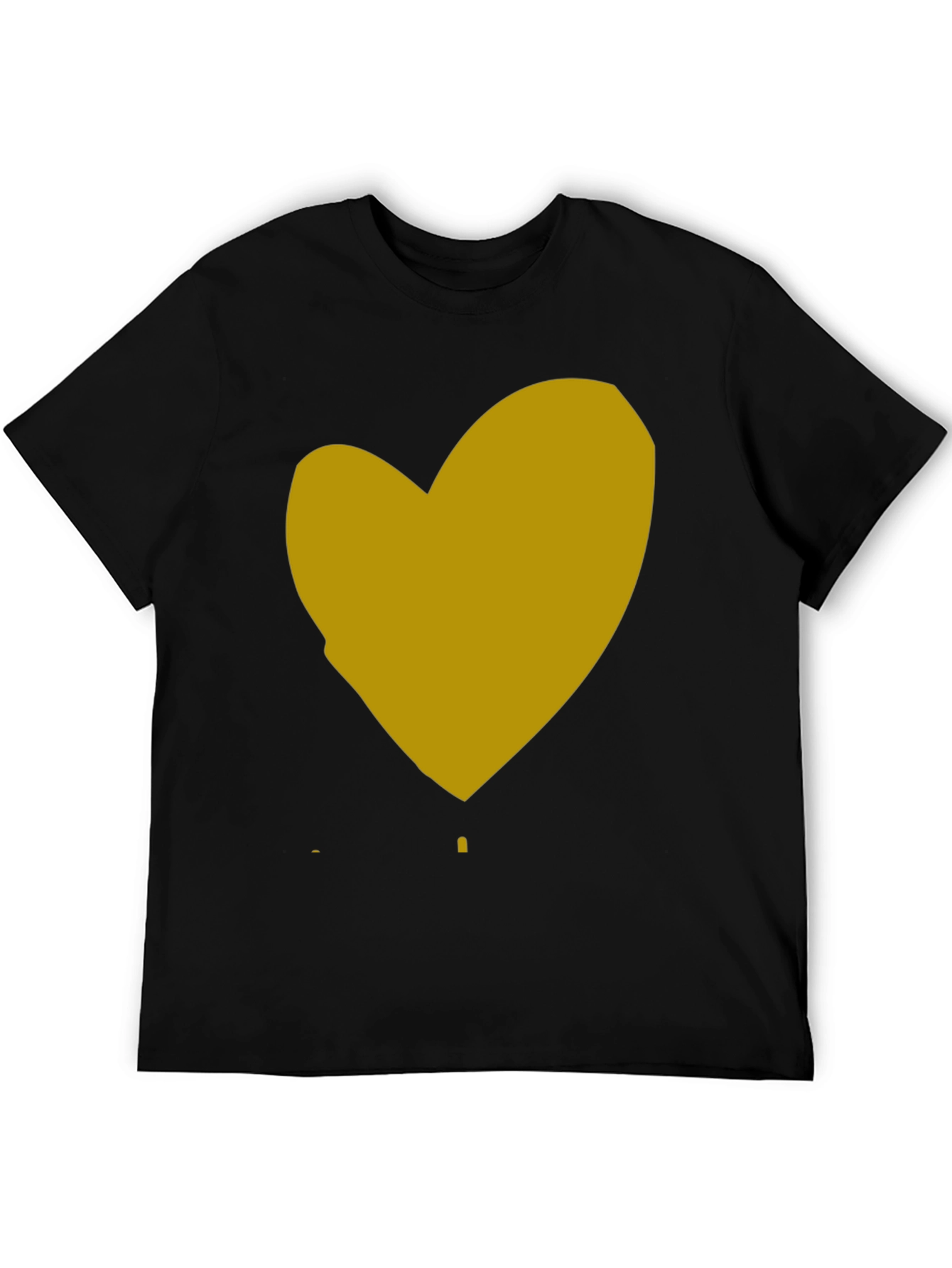Heart Graphic Black Cotton T-Shirt