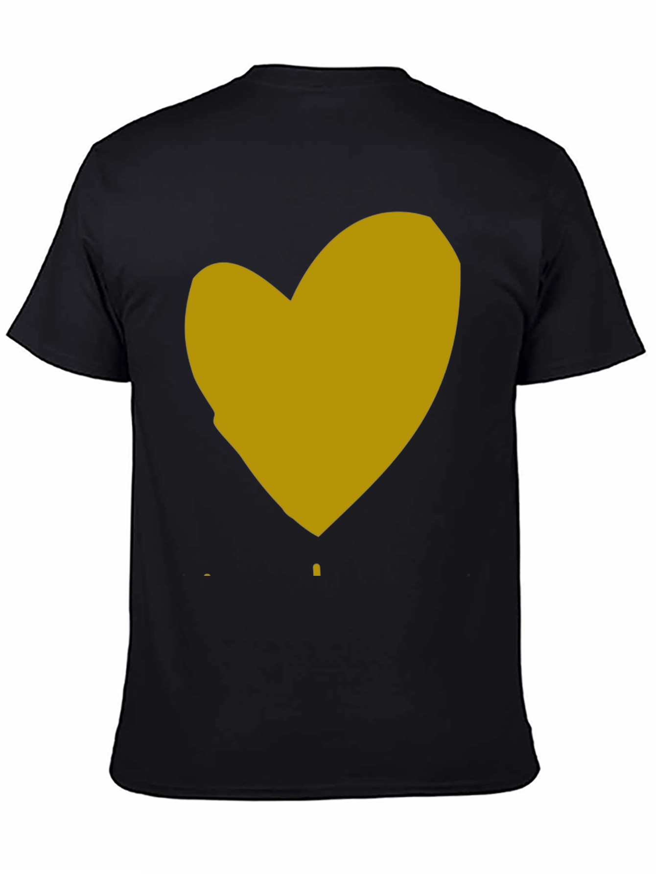 Heart Graphic Black Cotton T-Shirt