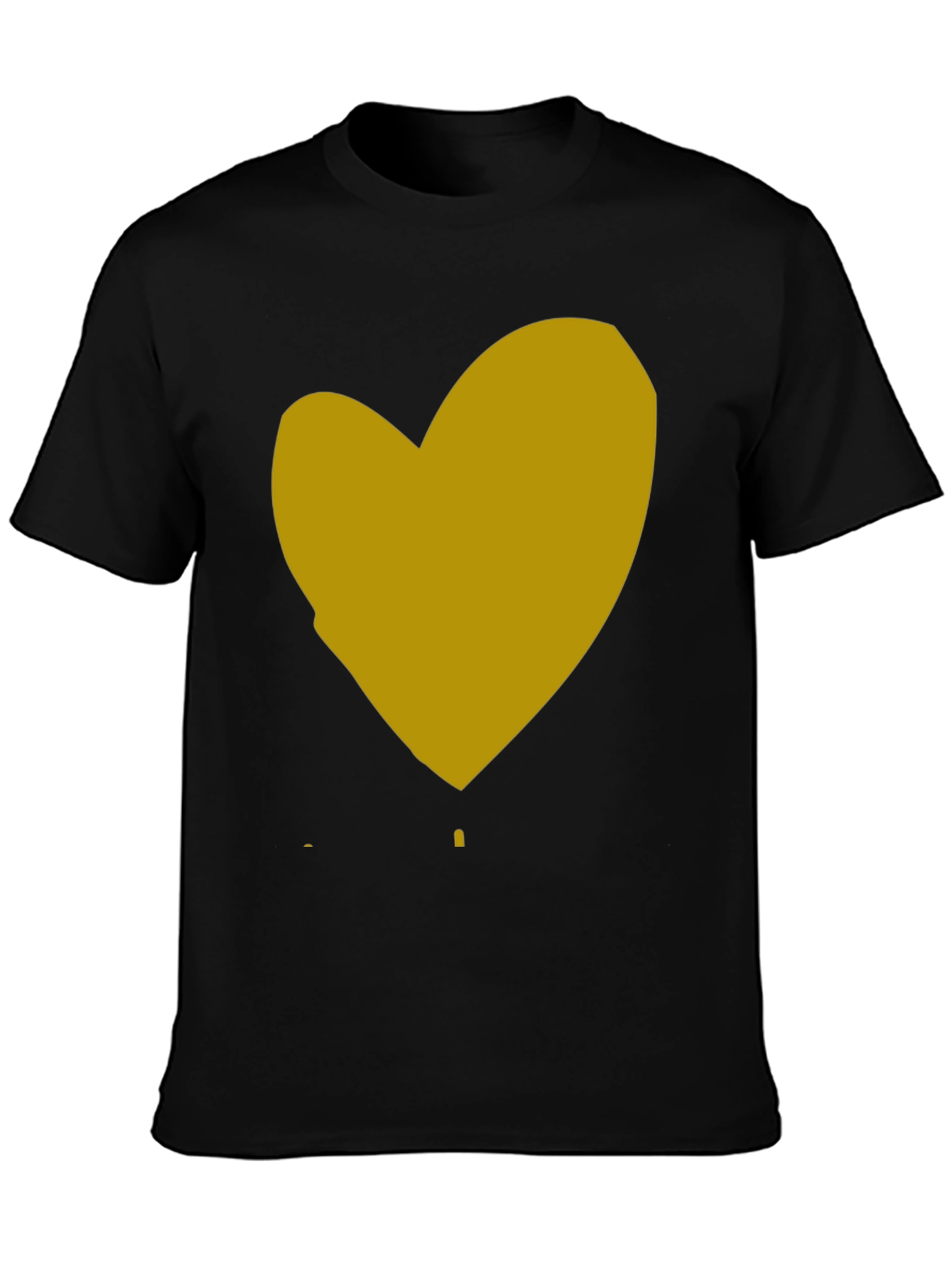 Heart Graphic Black Cotton T-Shirt