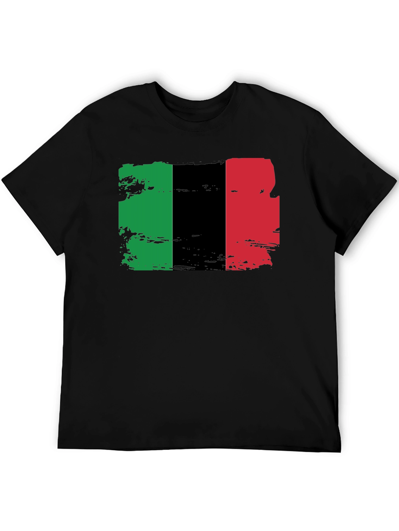 Pan-African Flag T-Shirt - Black Cotton Blend Tee
