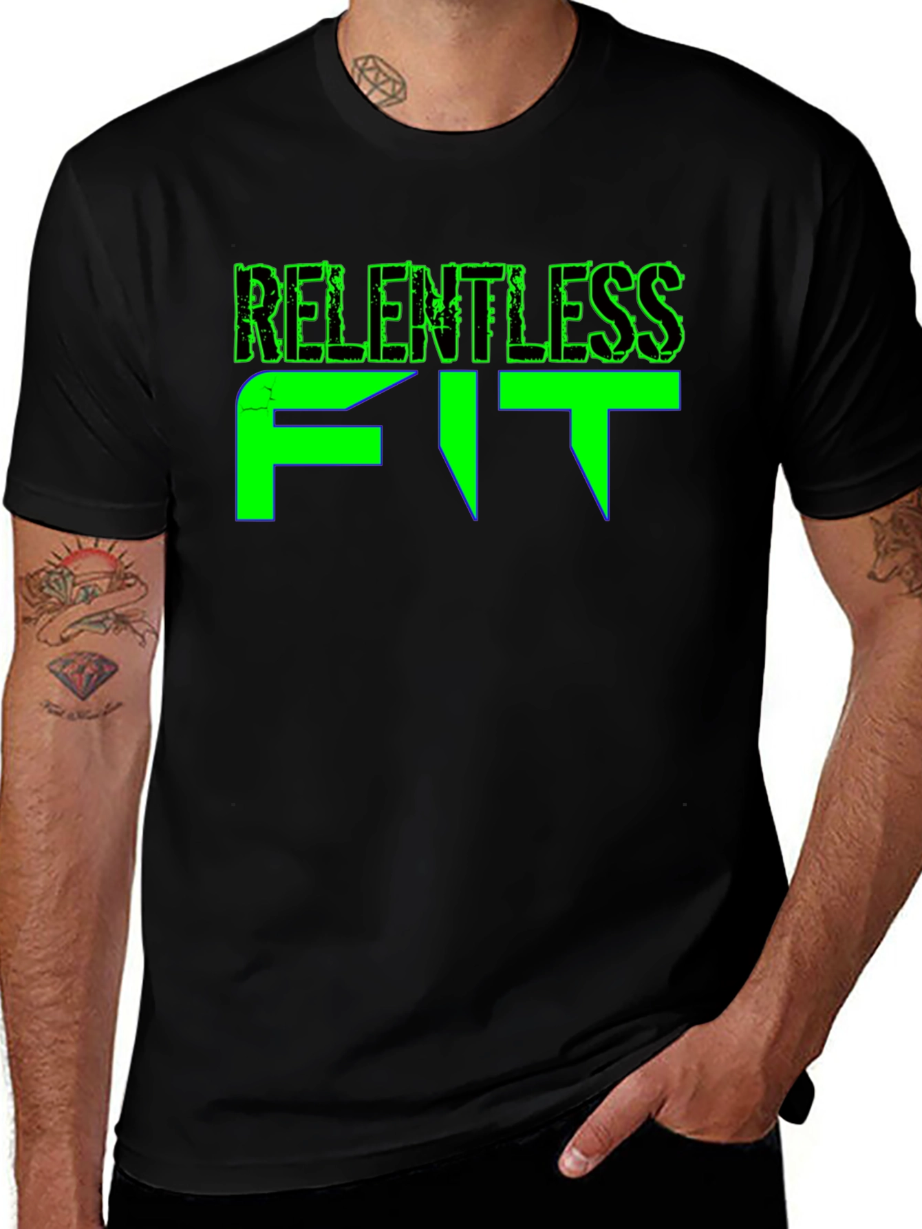 Relentless Fit Black Graphic Tee
