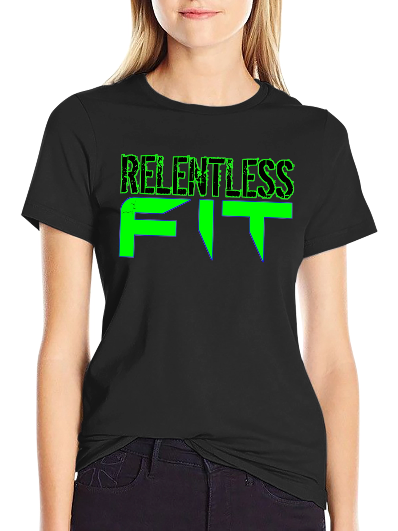 Relentless Fit Black Graphic Tee