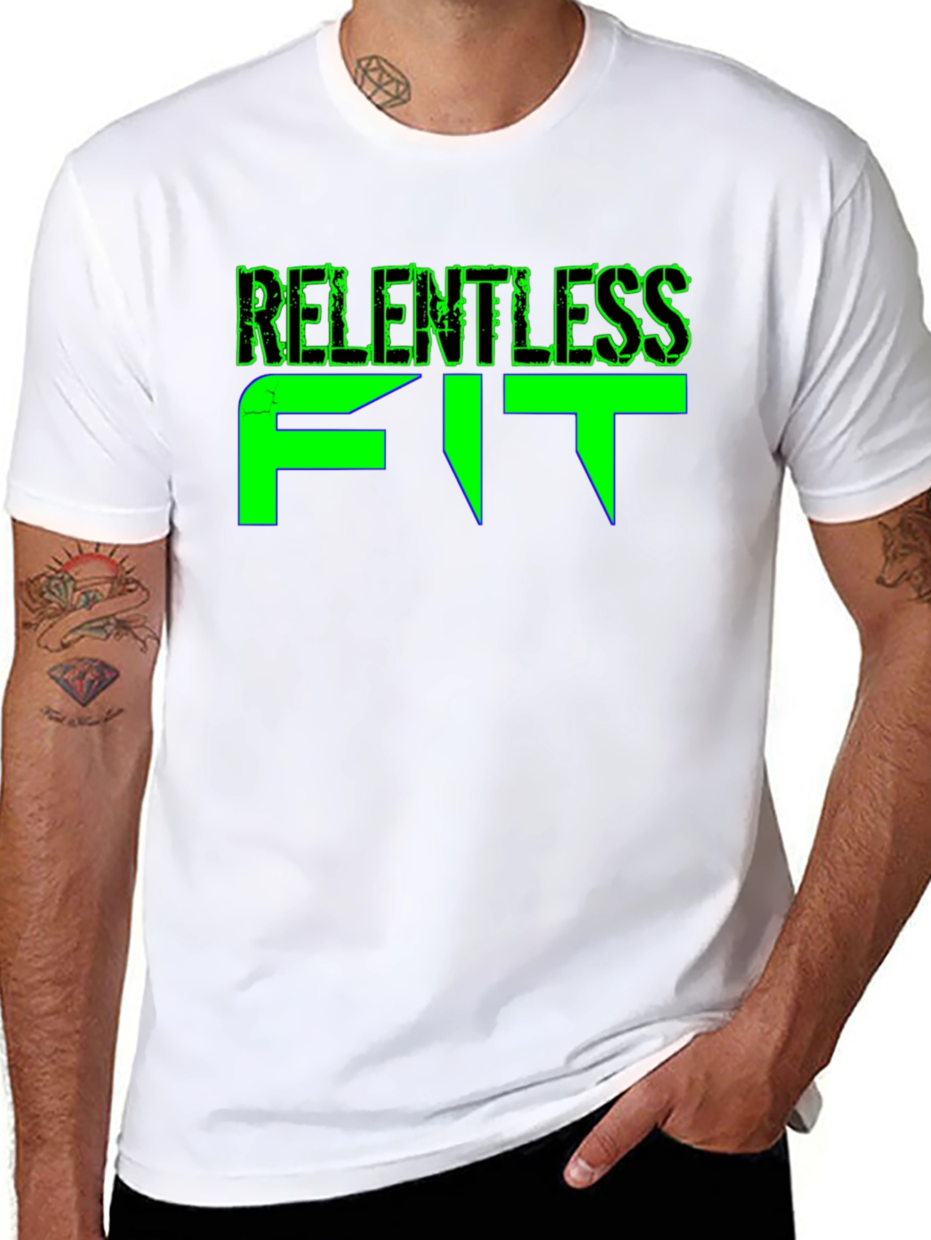 Relentless Fit Black Graphic Tee