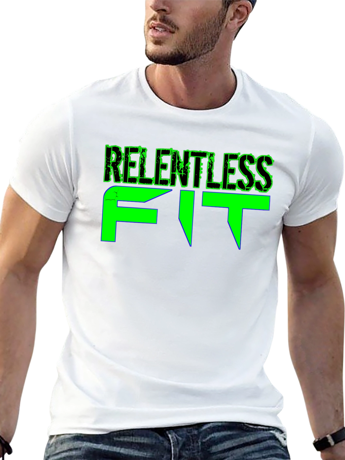 Relentless Fit Black Graphic Tee