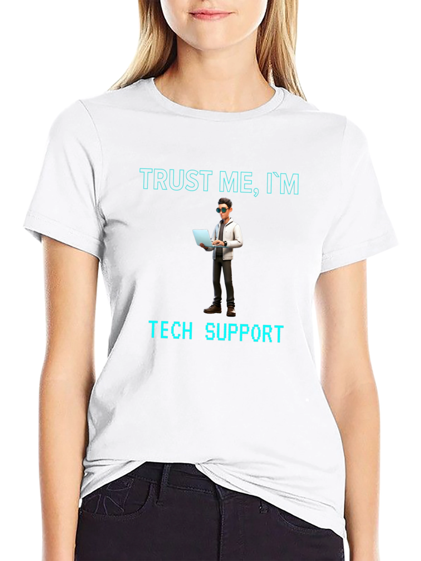 Trust Me Im Tech Support Black T-Shirt