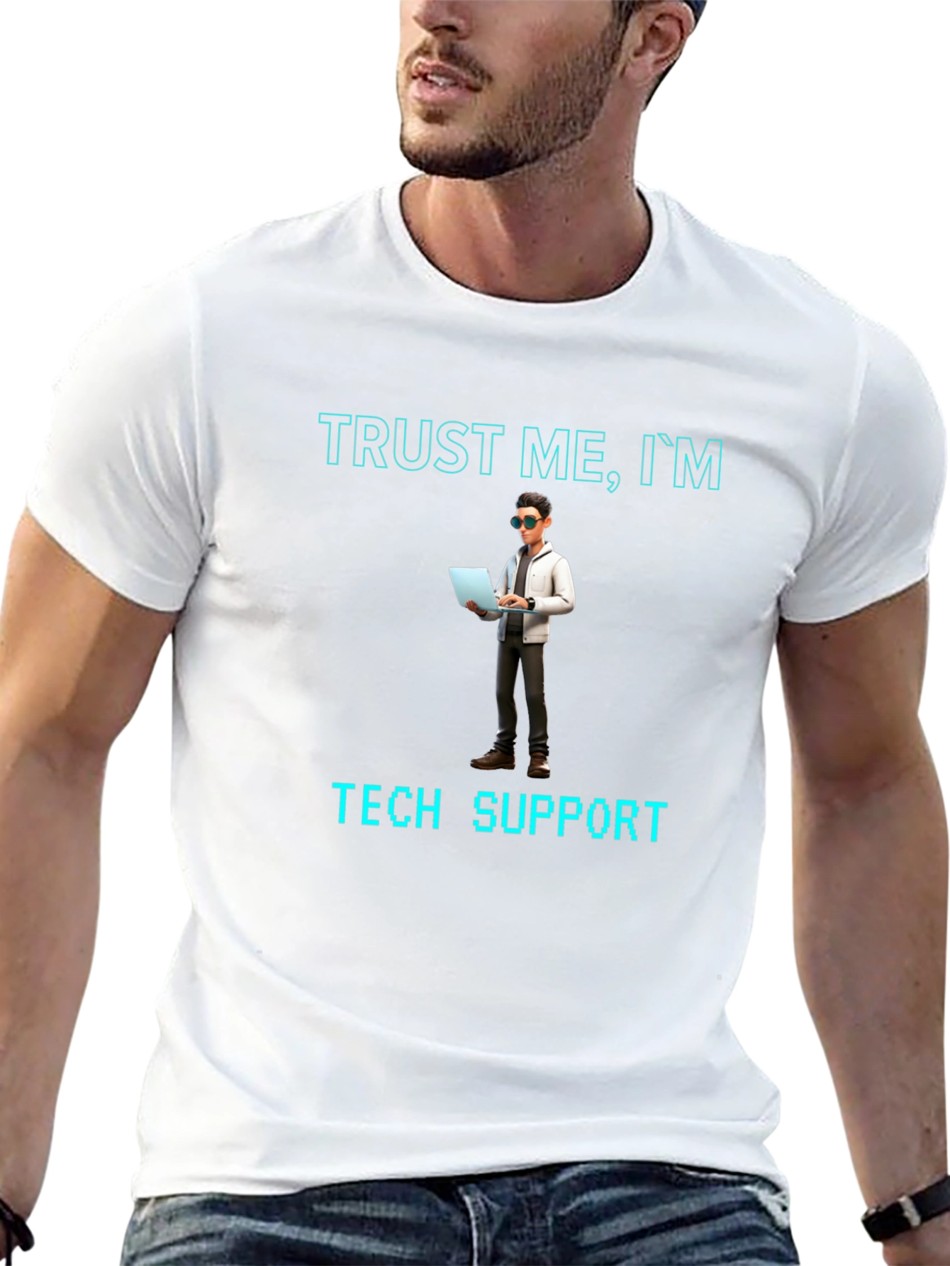 Trust Me Im Tech Support Black T-Shirt