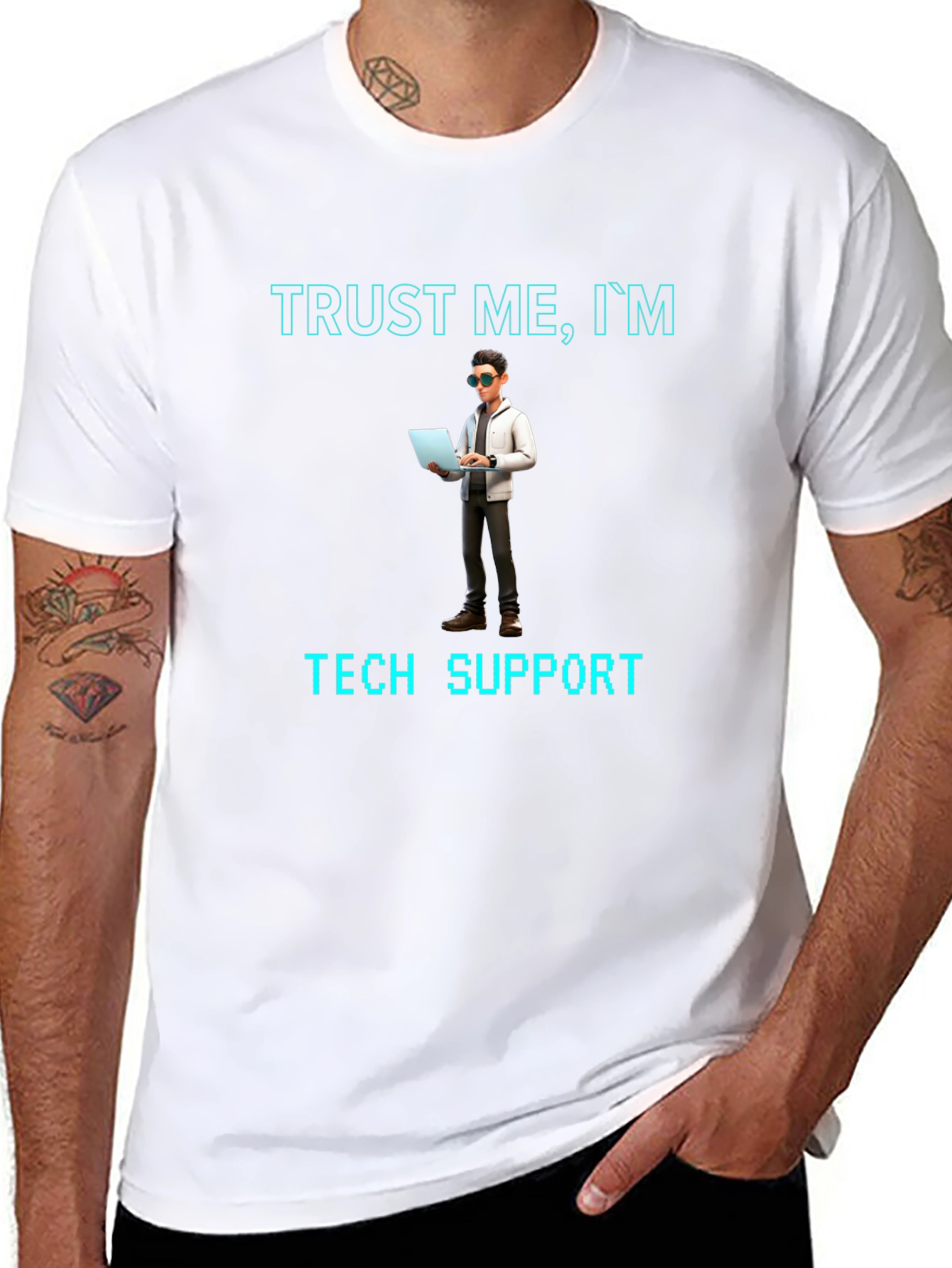 Trust Me Im Tech Support Black T-Shirt