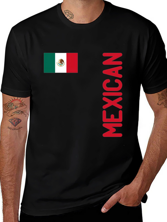 Mexican Flag T-Shirt - Red Lettering