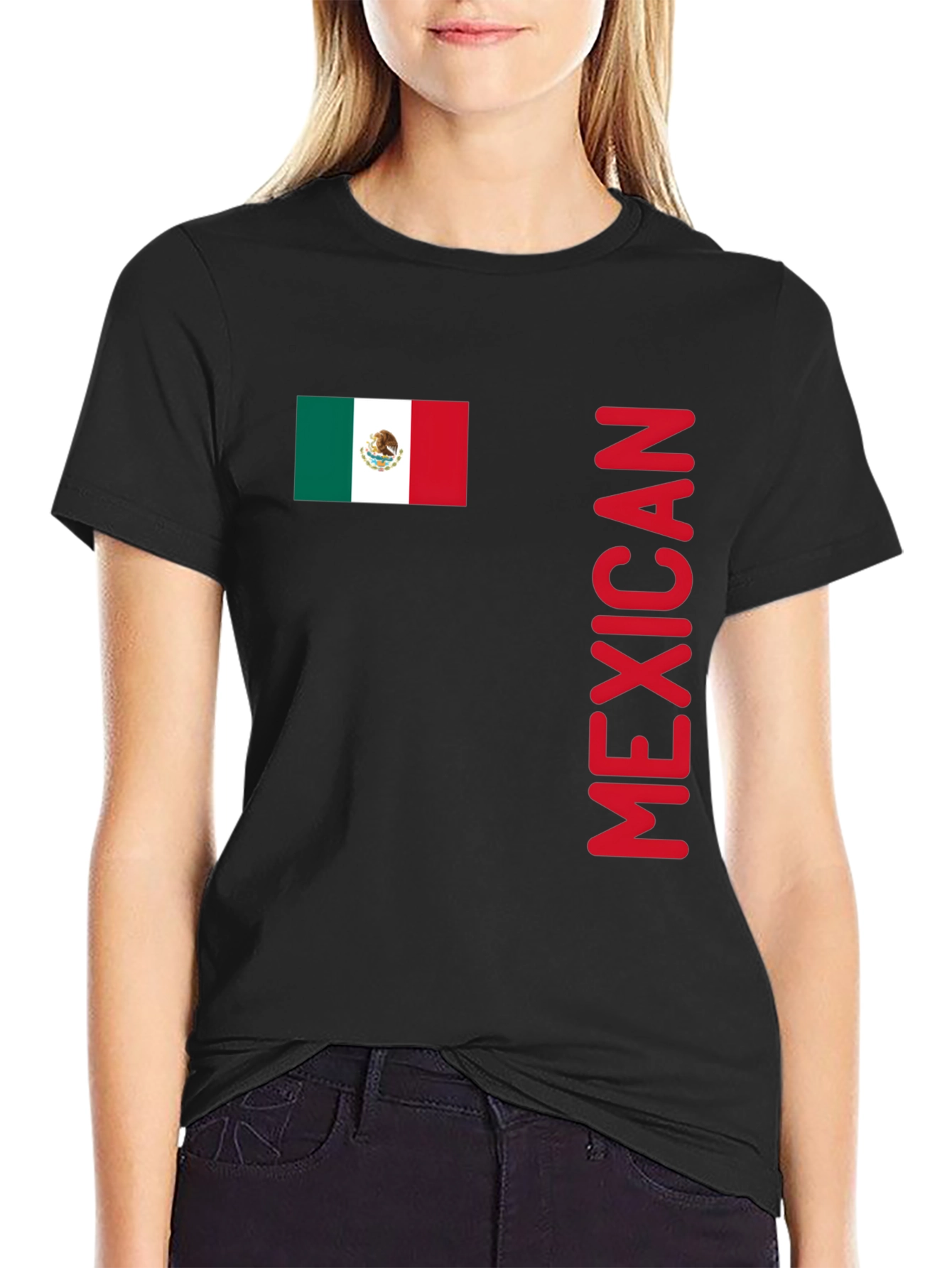 Mexican Flag T-Shirt - Red Lettering