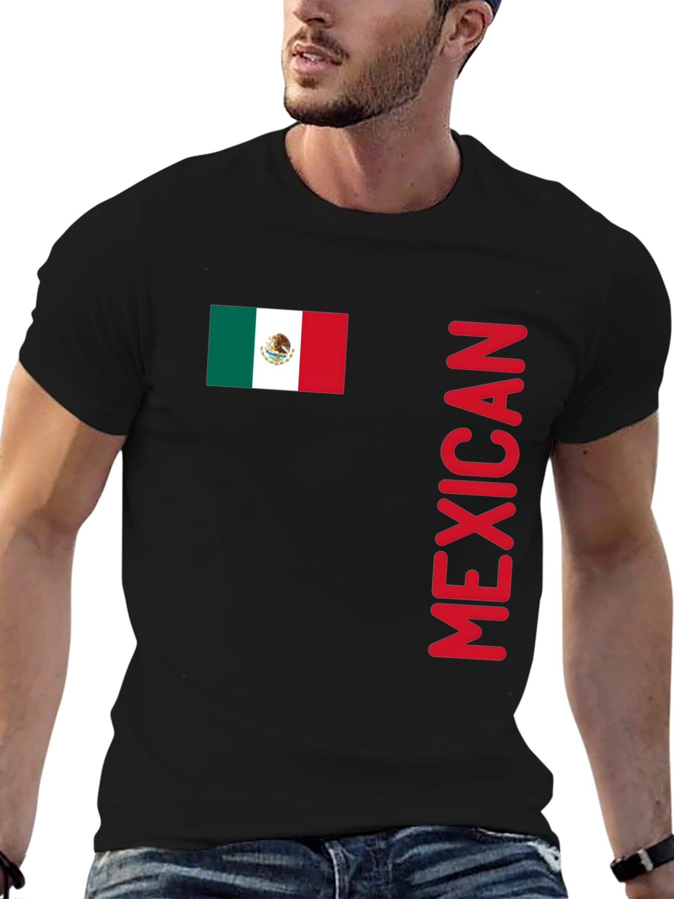 Mexican Flag T-Shirt - Red Lettering