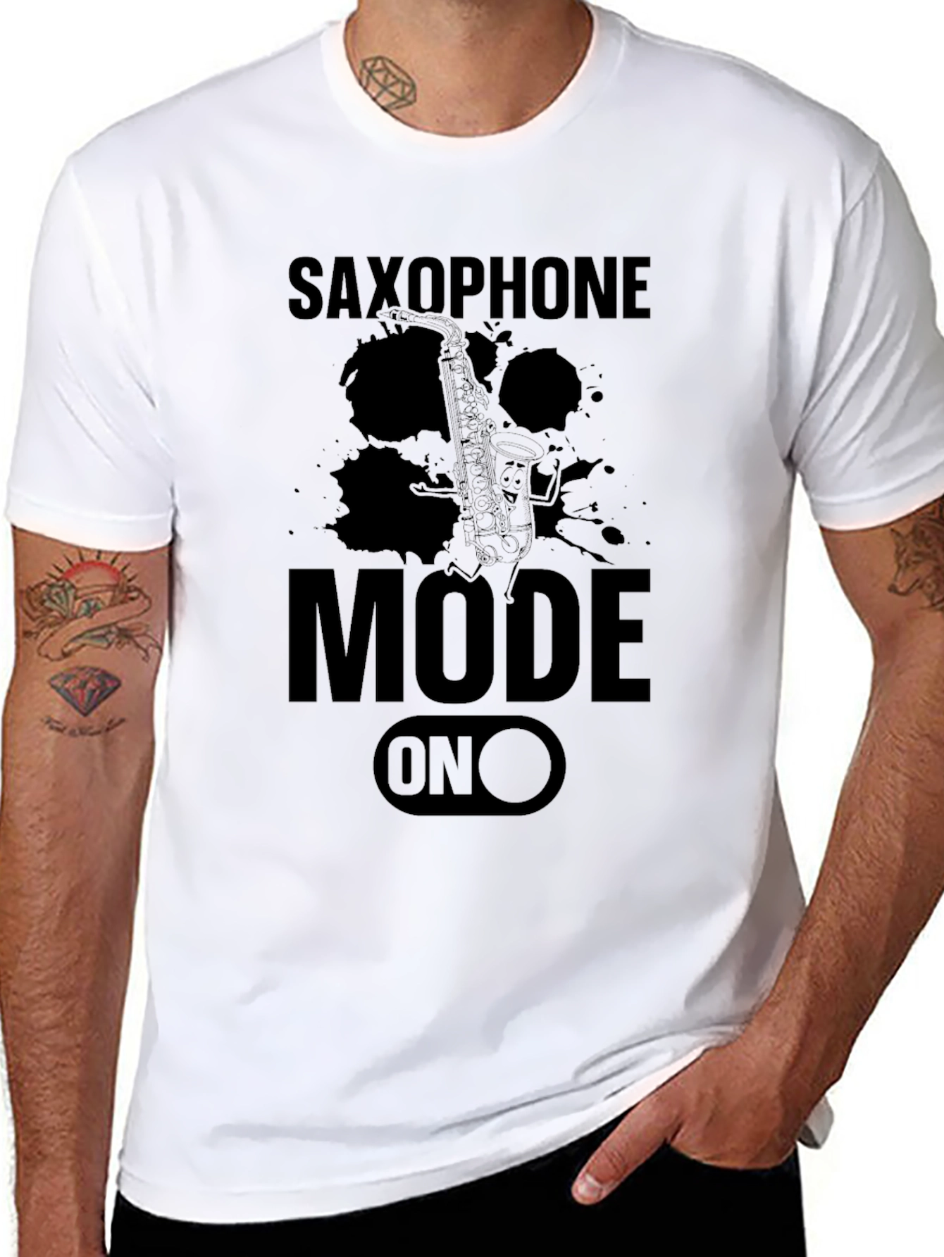 Saxophone Mode On T-Shirt - Music Lover Tee