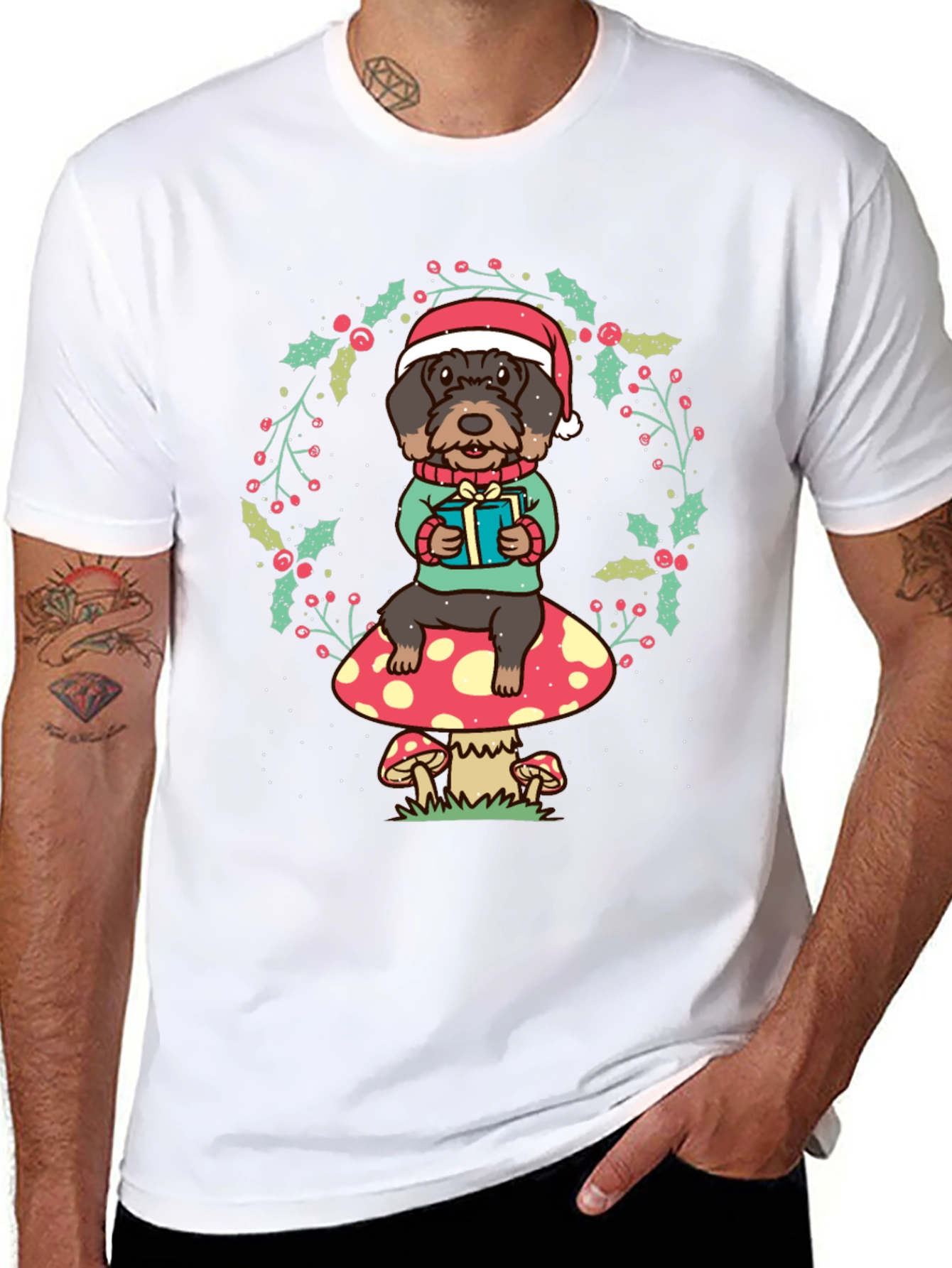 Festive Dog Christmas T-Shirt