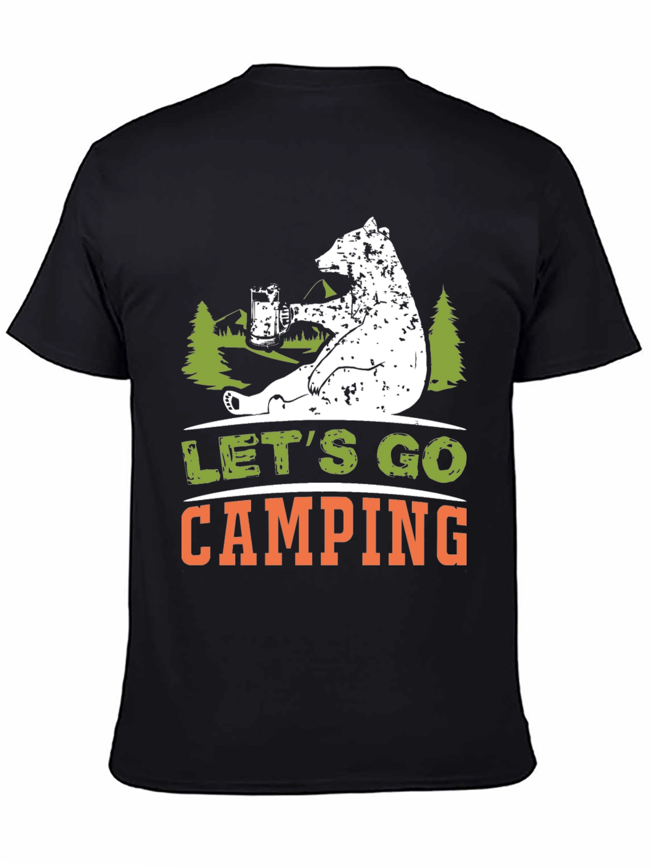 Lets Go Camping Bear Graphic Tee