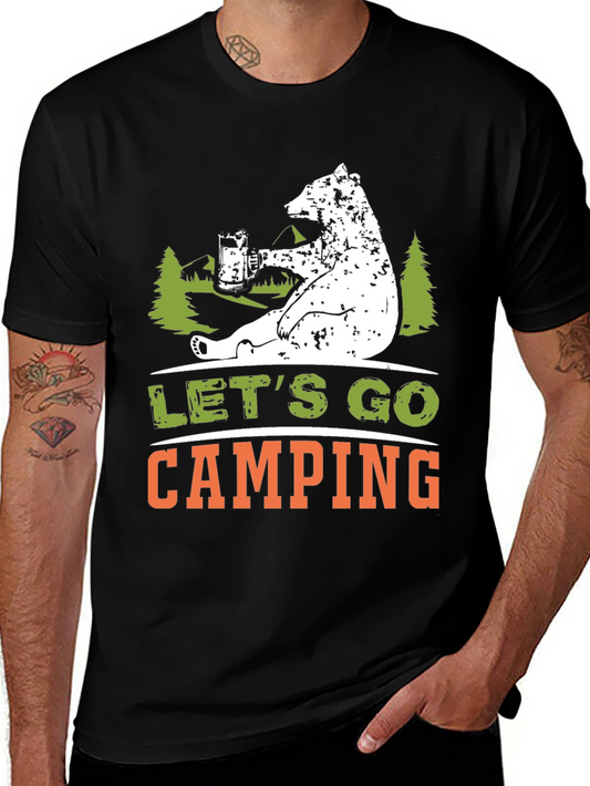 Lets Go Camping Bear Graphic Tee