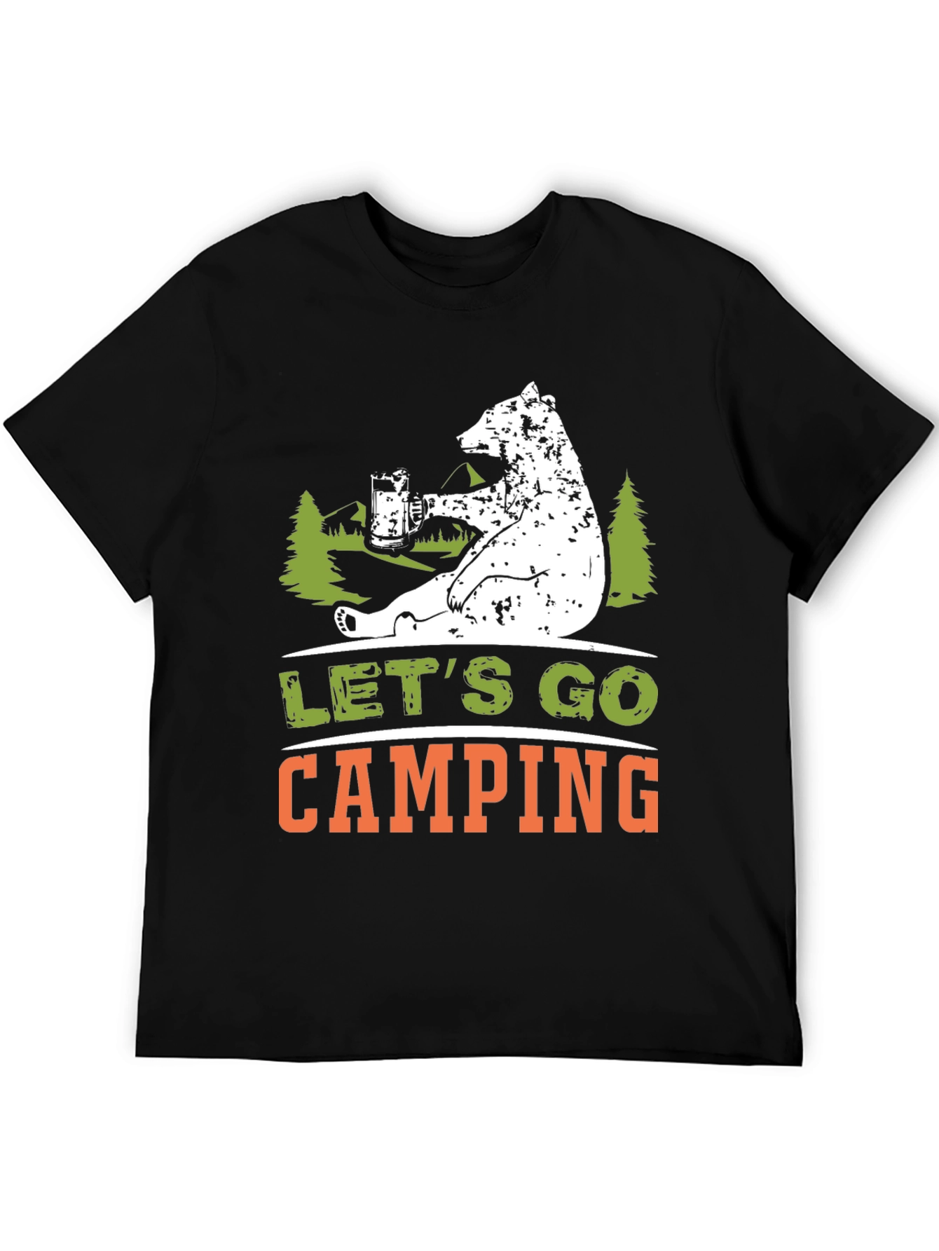 Lets Go Camping Bear Graphic Tee