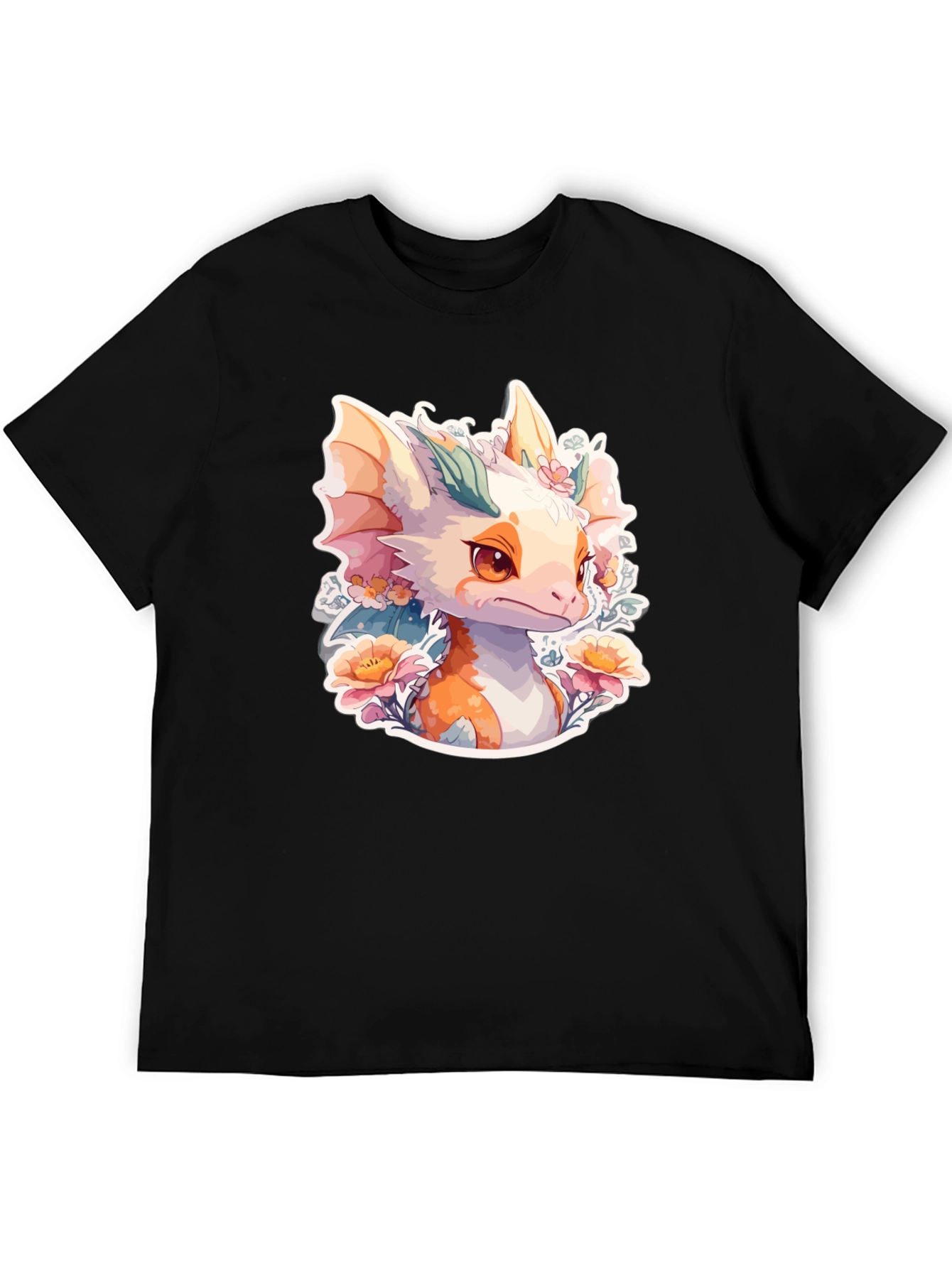 Dragon Floral T-Shirt: Cute Fantasy Creature Tee