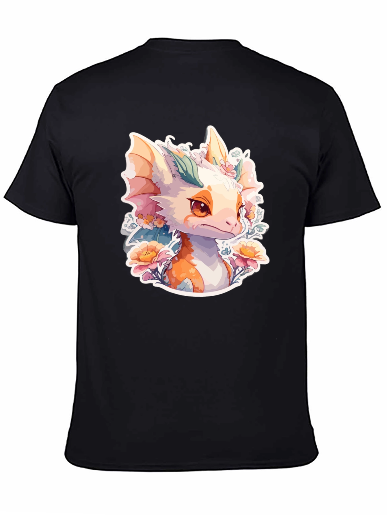 Dragon Floral T-Shirt: Cute Fantasy Creature Tee