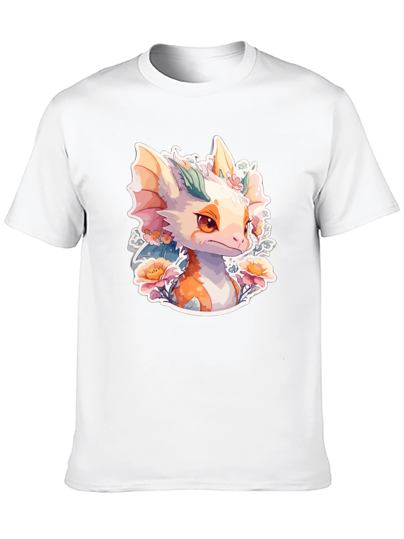 Dragon Floral T-Shirt: Cute Fantasy Creature Tee