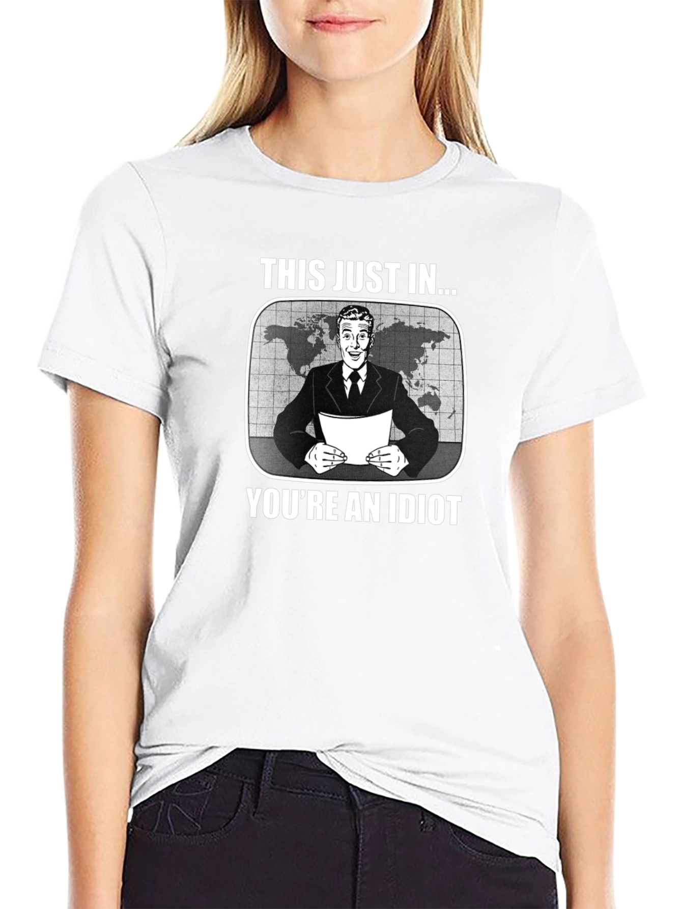 Funny This Just In Youre an Idiot Black T-Shirt