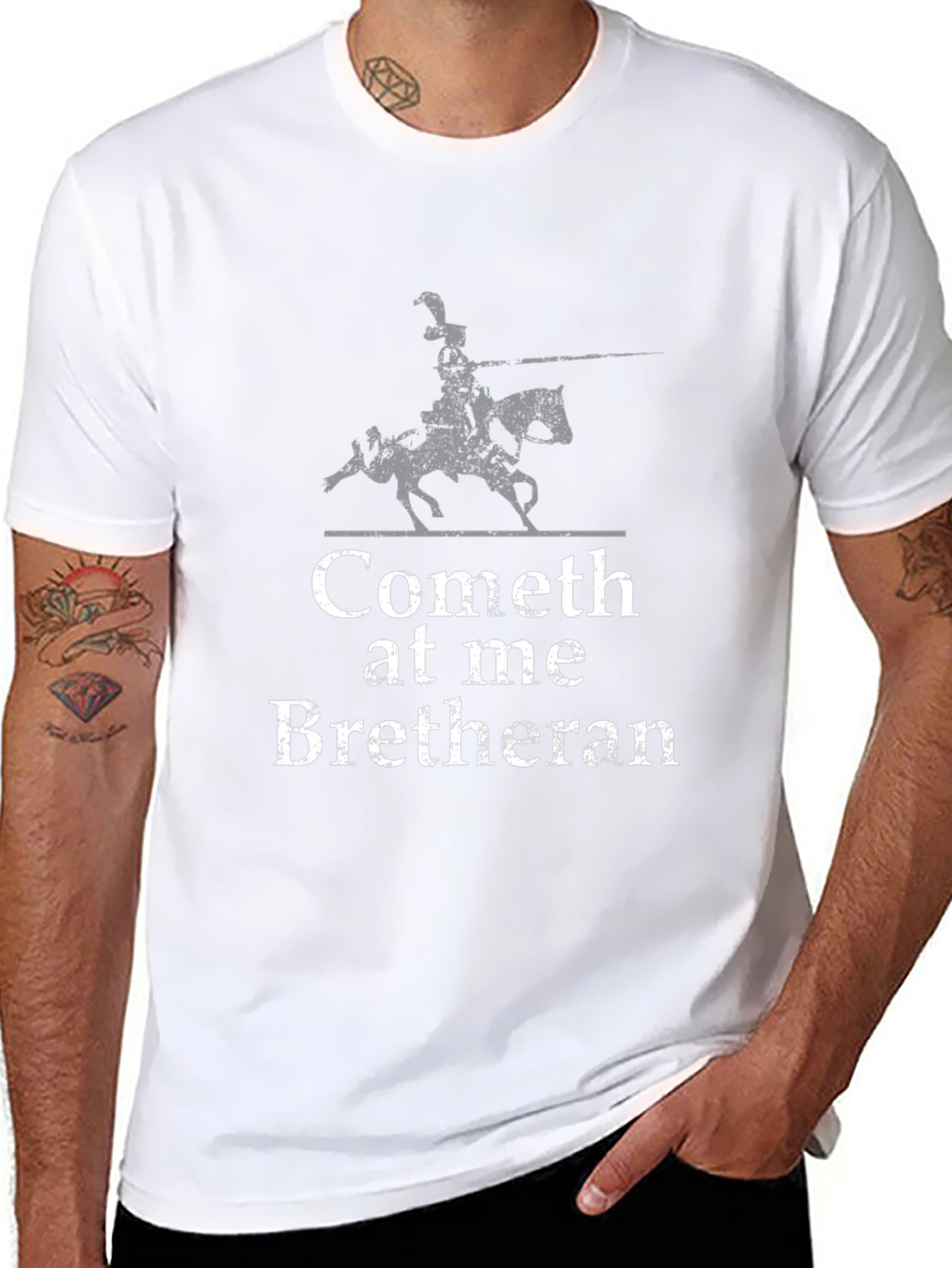 Cometh at Me Bretheran T-Shirt - Medieval Knight Tee