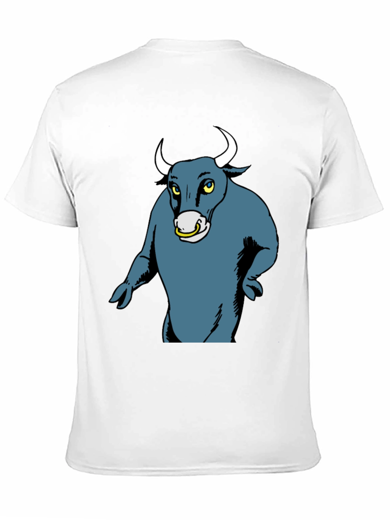 Cartoon Bull Graphic Tee - Black