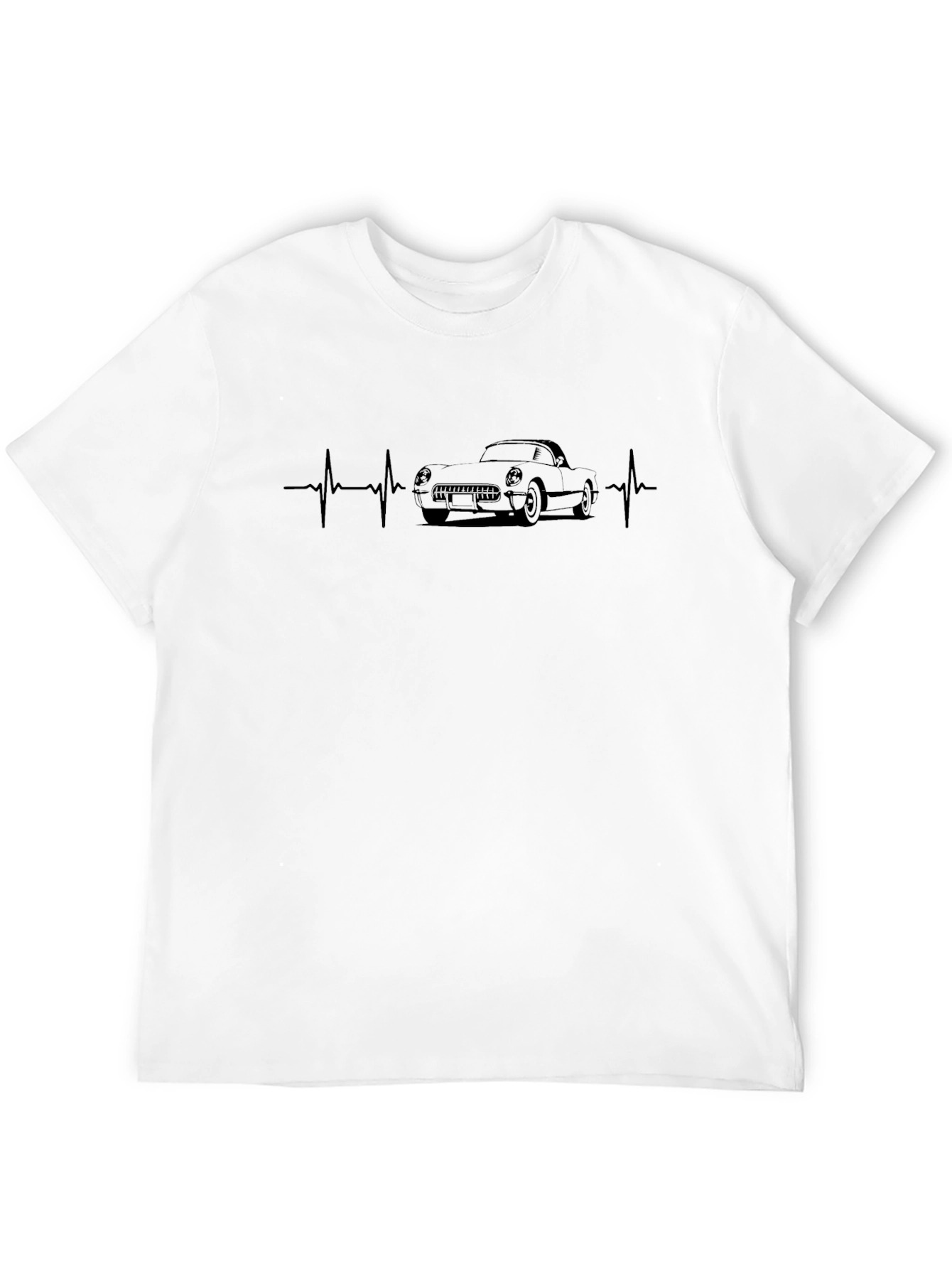 Classic Car Heartbeat Black T-Shirt
