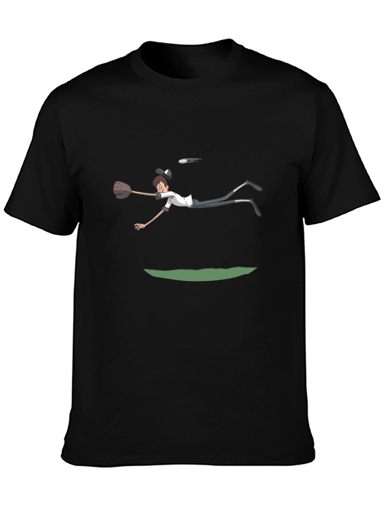 Diving Catch Graphic Tee - Baseball Humor Shirt