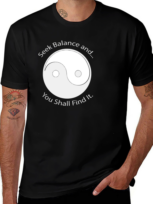 Yin Yang Balance Graphic Tee - Black T-Shirt