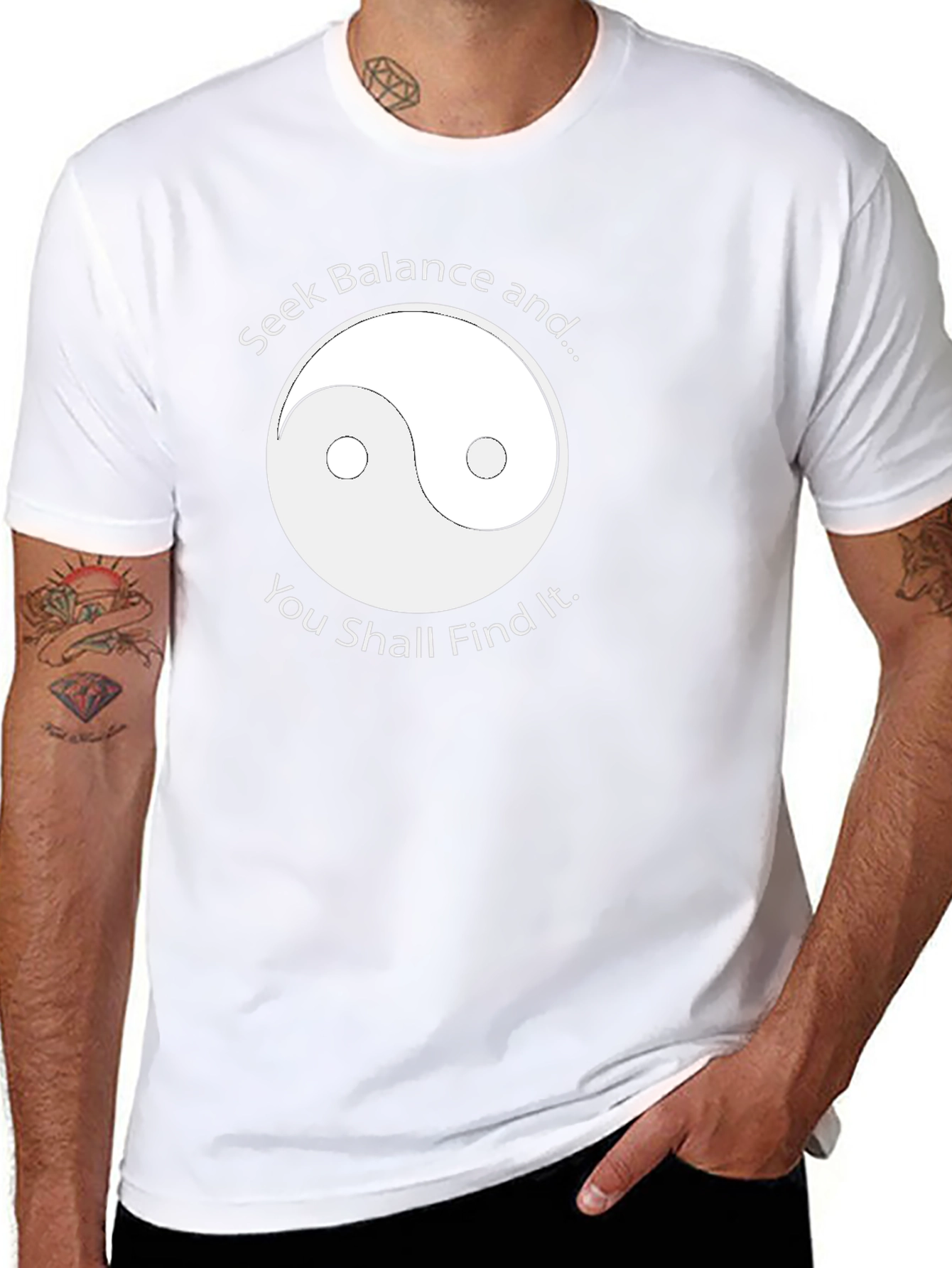 Yin Yang Balance Graphic Tee - Black T-Shirt