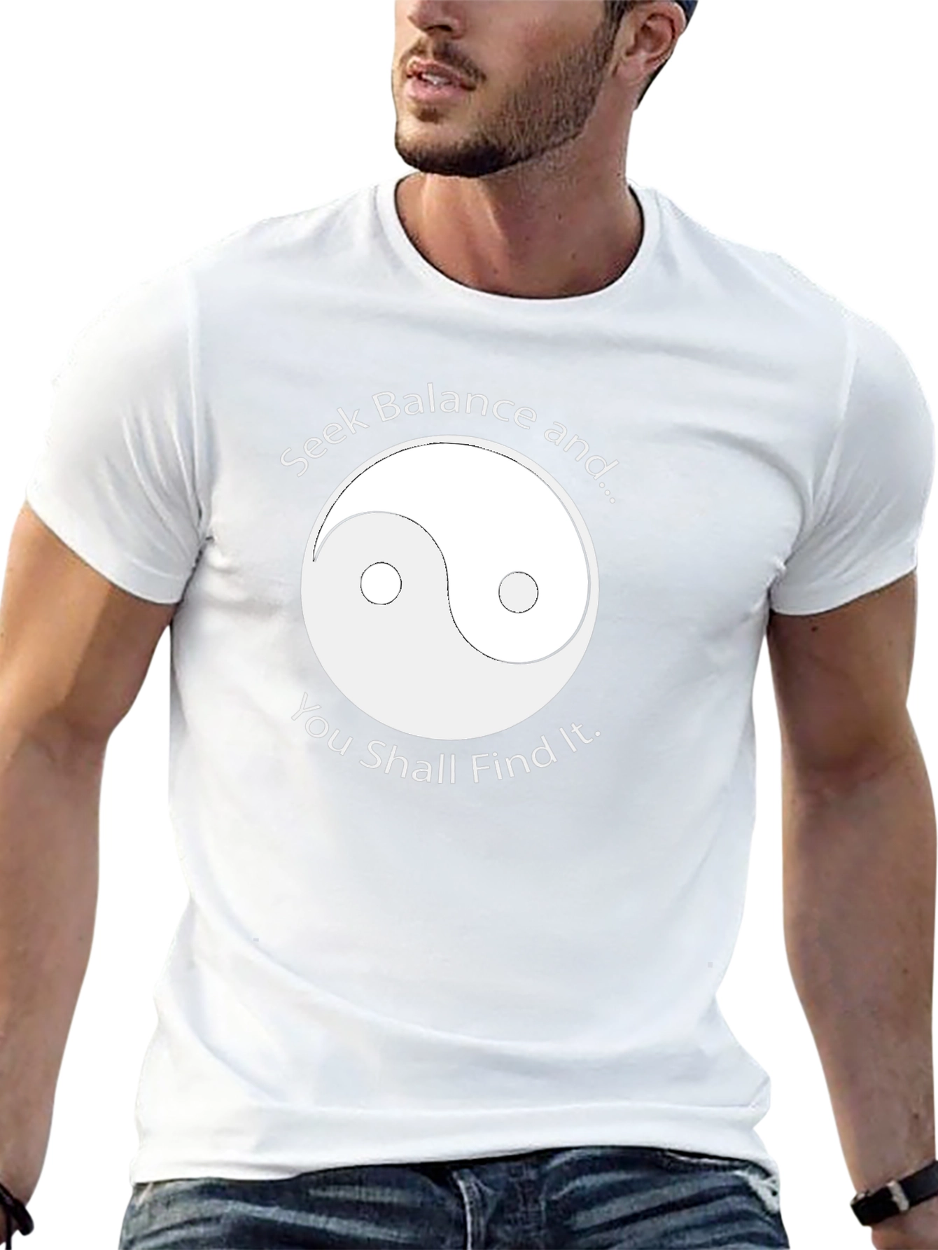 Yin Yang Balance Graphic Tee - Black T-Shirt
