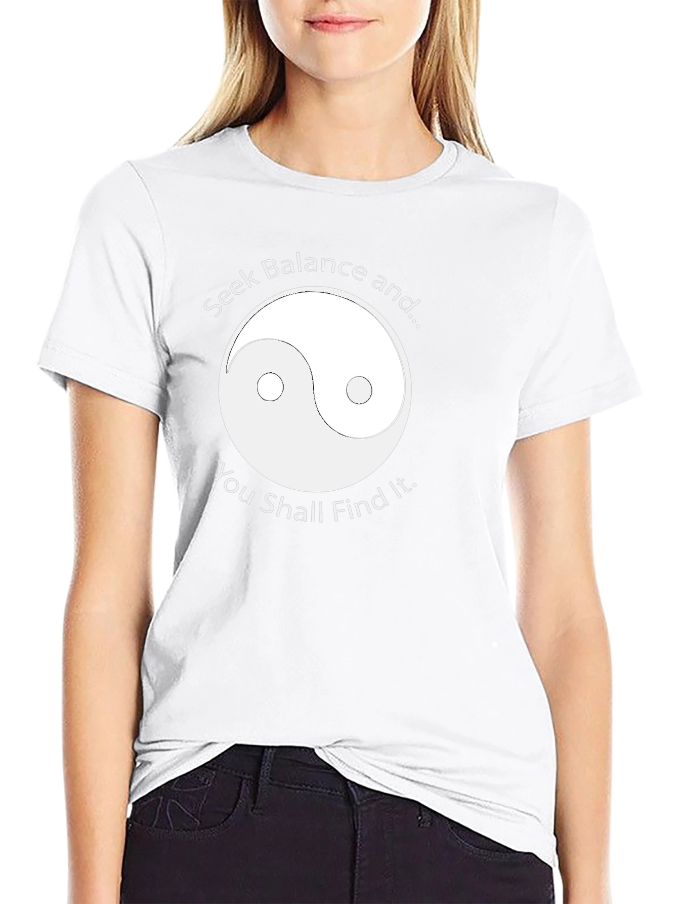 Yin Yang Balance Graphic Tee - Black T-Shirt