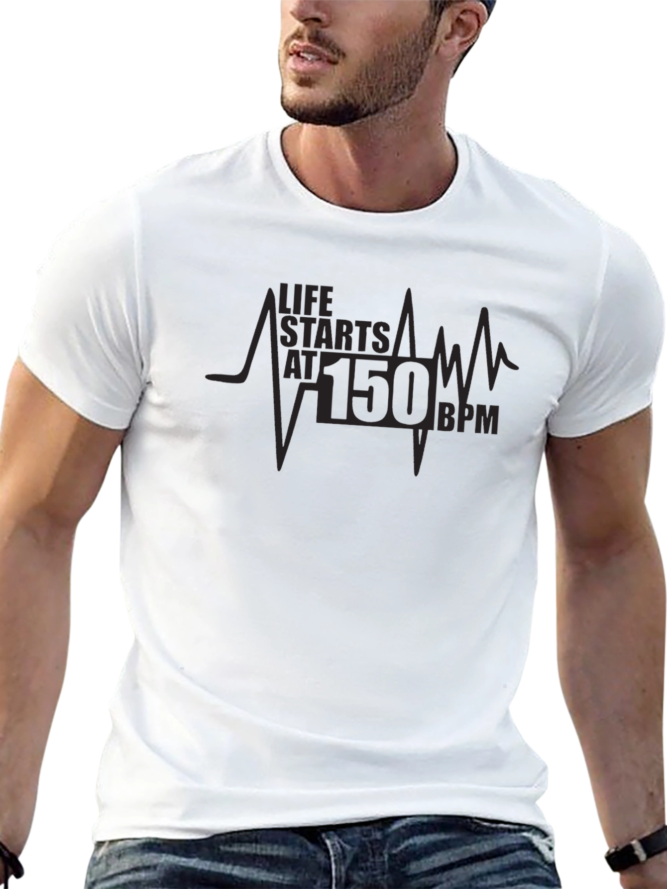 Life Starts at 150 BPM Graphic T-Shirt