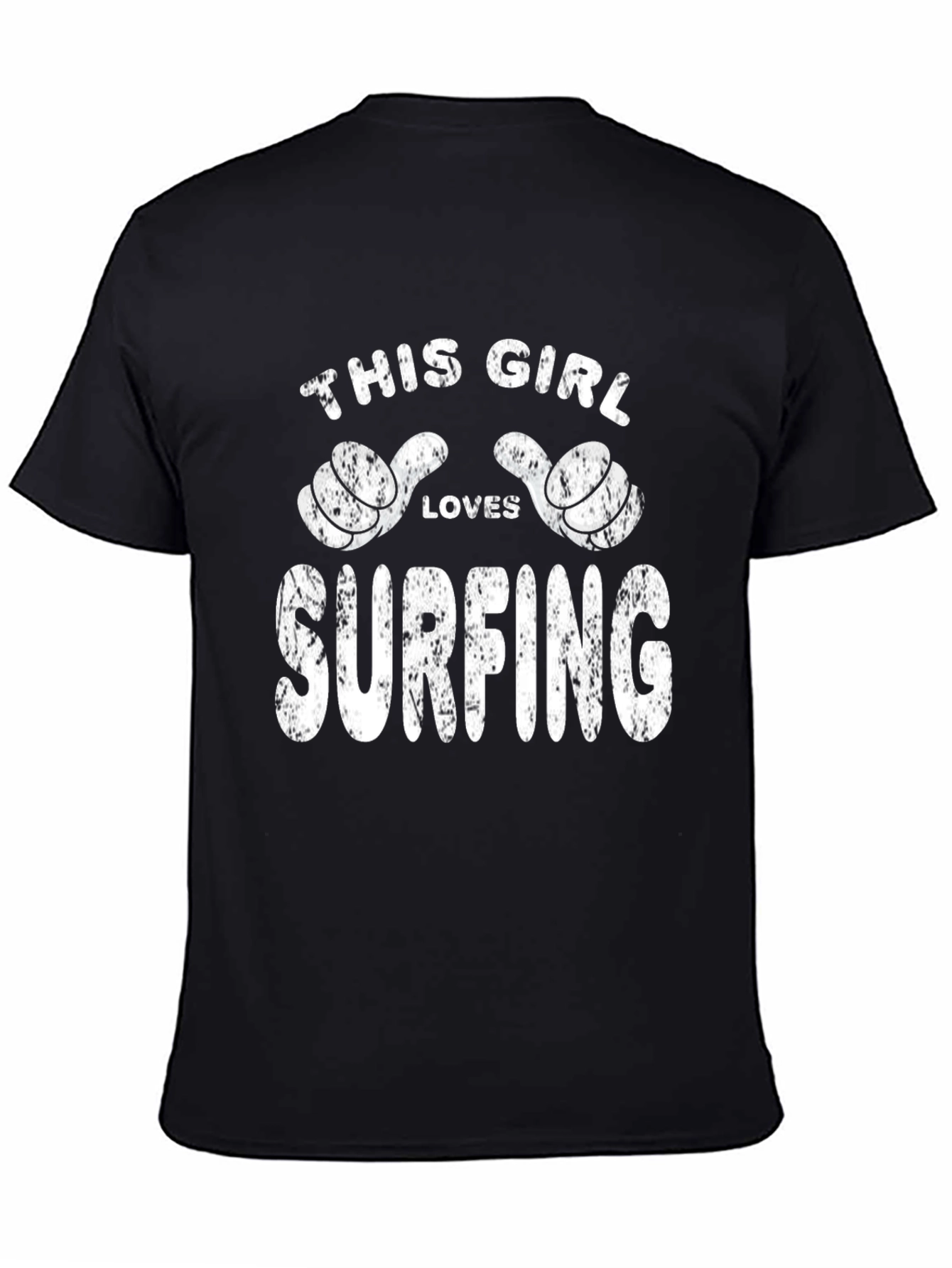 This Girl Loves Surfing Black T-Shirt