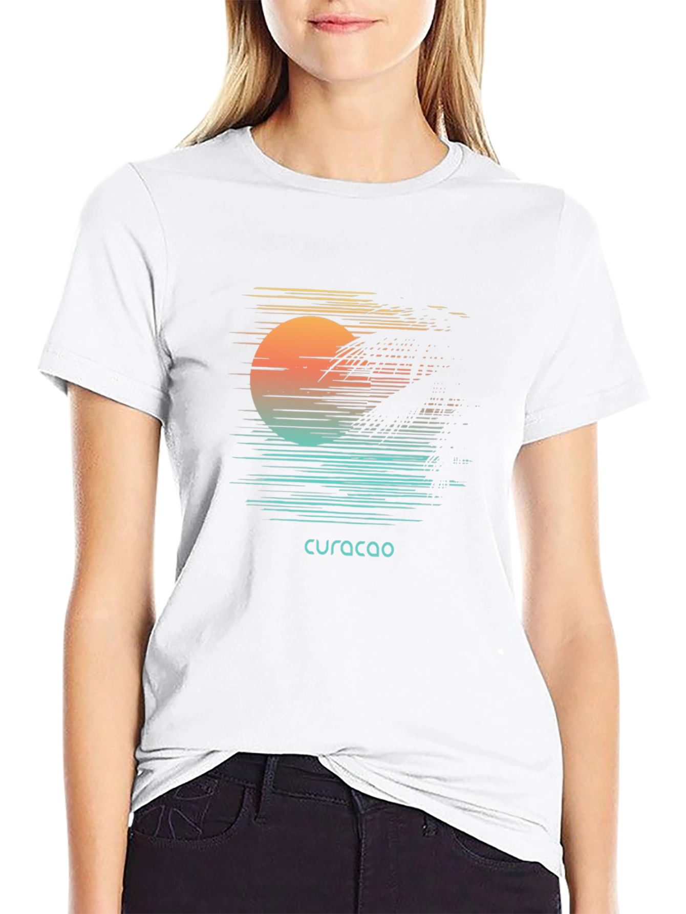 Curacao Sunset Graphic Tee - Island Vibes