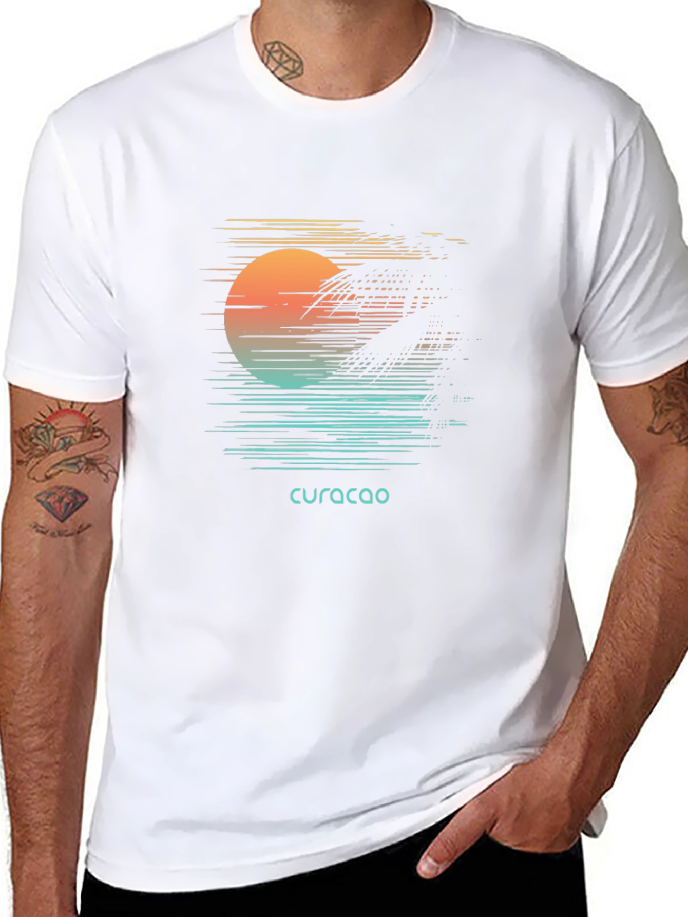 Curacao Sunset Graphic Tee - Island Vibes