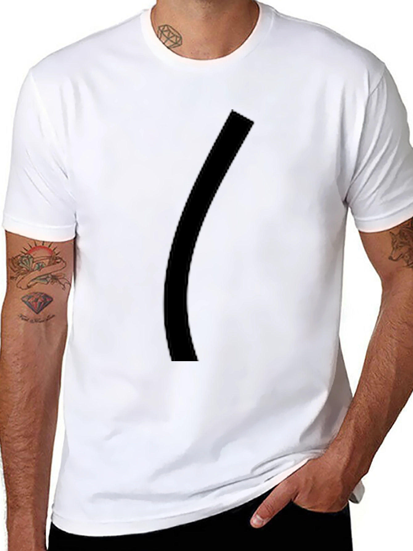 Mens Black Graphic Tee - Minimalist Style