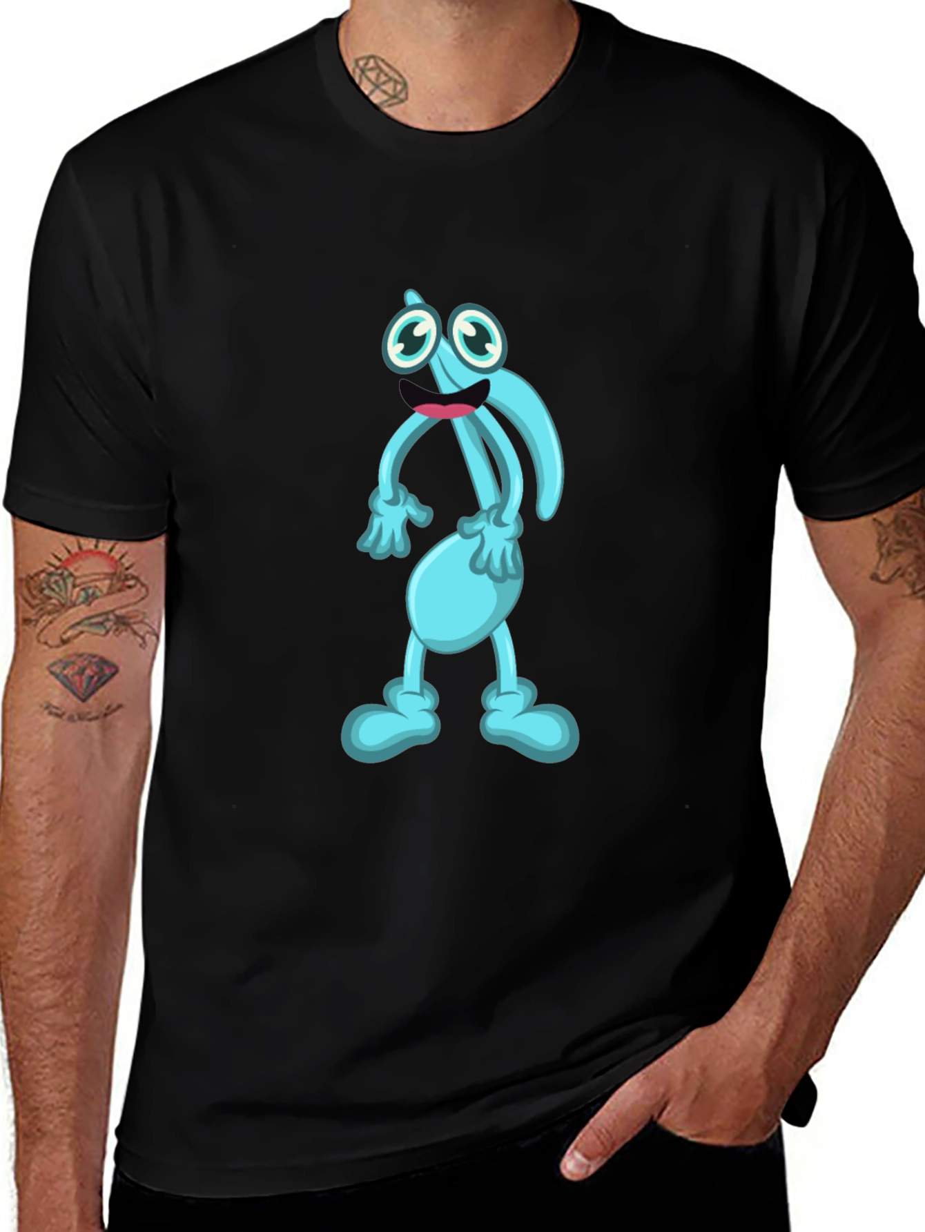 Cartoon Character Black T-Shirt