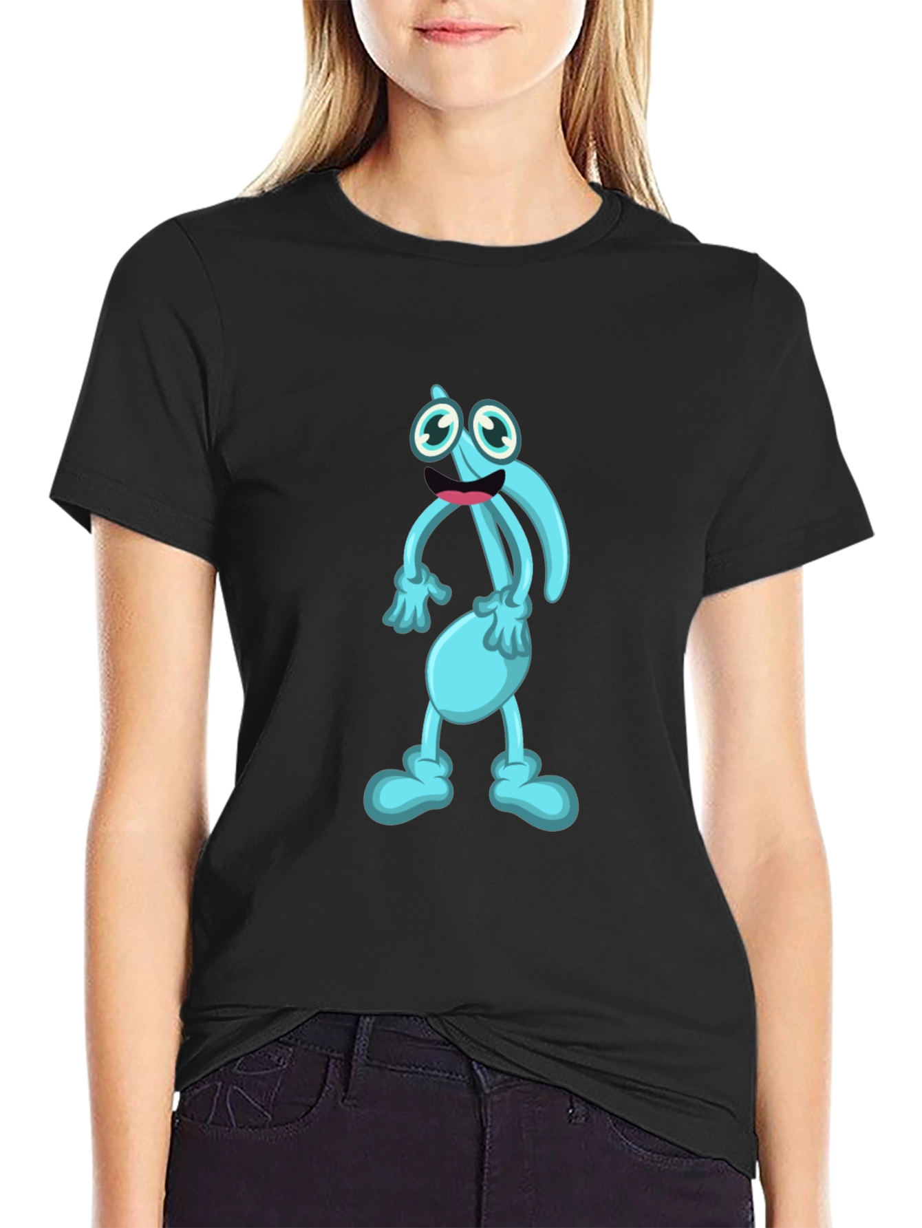 Cartoon Character Black T-Shirt