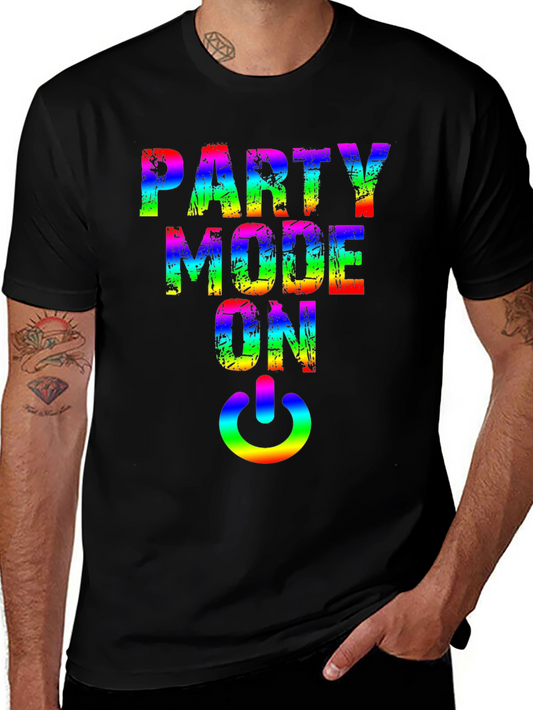 Party Mode On Rainbow Graphic Tee